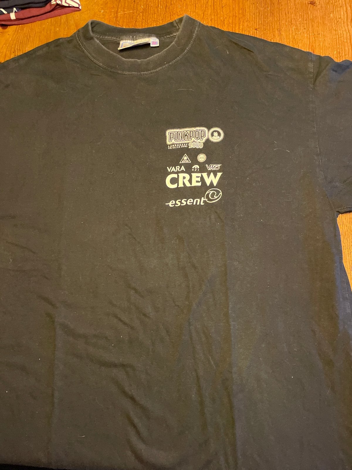 Pinkpop 2000 Crew T-shirt - Zwart - Gedragen, Ophalen of Verzenden, Gedragen, Overige maten, Zwart