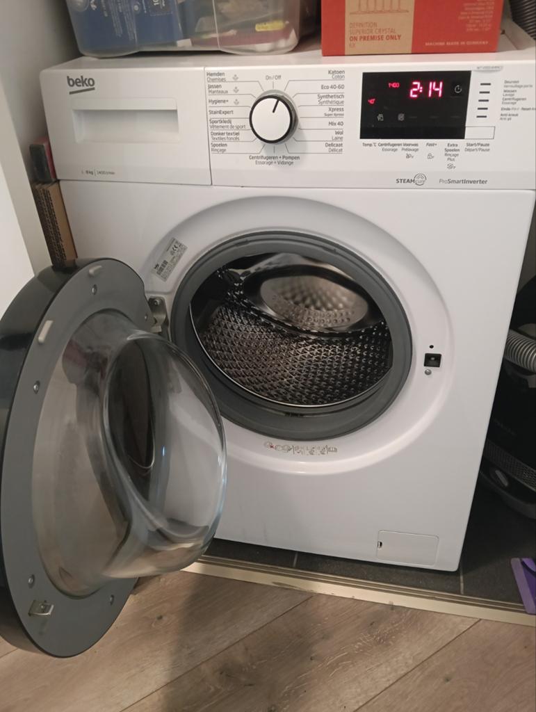 Beko Wasmachine 8kg 1400 toeren ProSmartInverter, Witgoed en Apparatuur, Wasmachines, Ophalen, 1200 tot 1600 toeren, 8 tot 10 kg