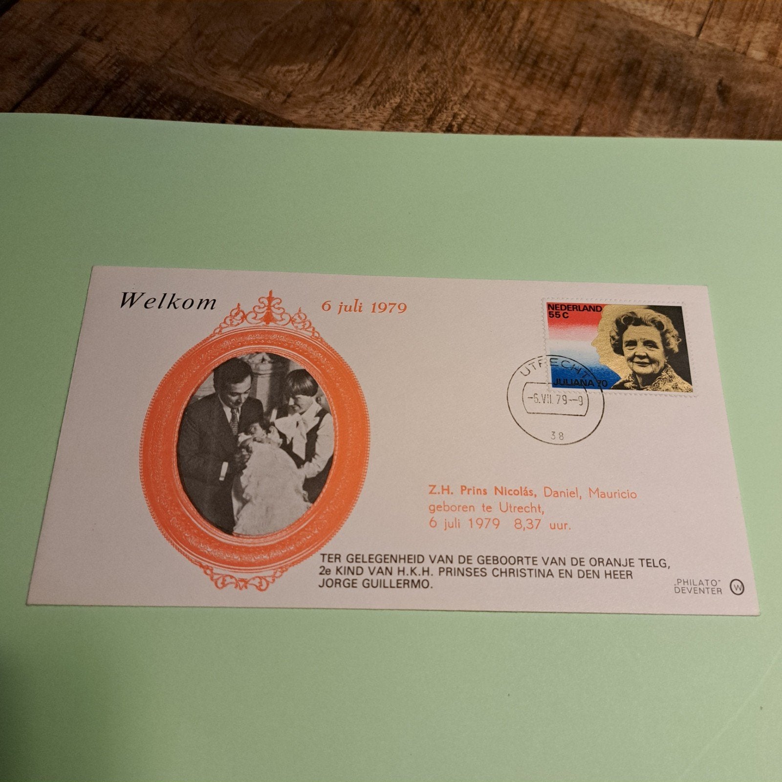 Eerste Dag Envelop Geboorte Prins Nicolás 1979, Ophalen of Verzenden, Onbeschreven, Nederland