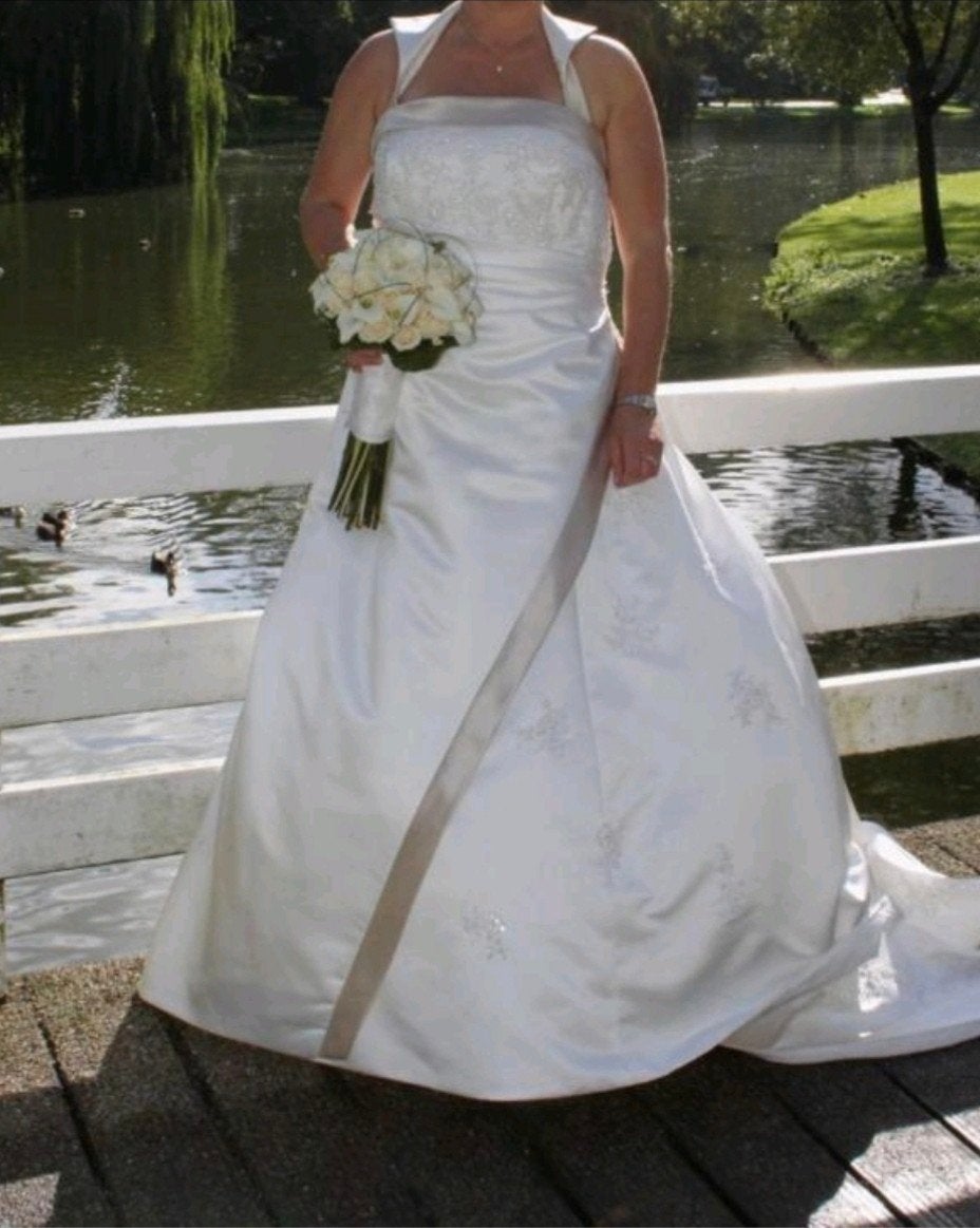 Elegante trouwjurk, Kleding | Dames, Trouwkleding en Trouwaccessoires, Ophalen, Trouwjurk, Wit, Onbekend