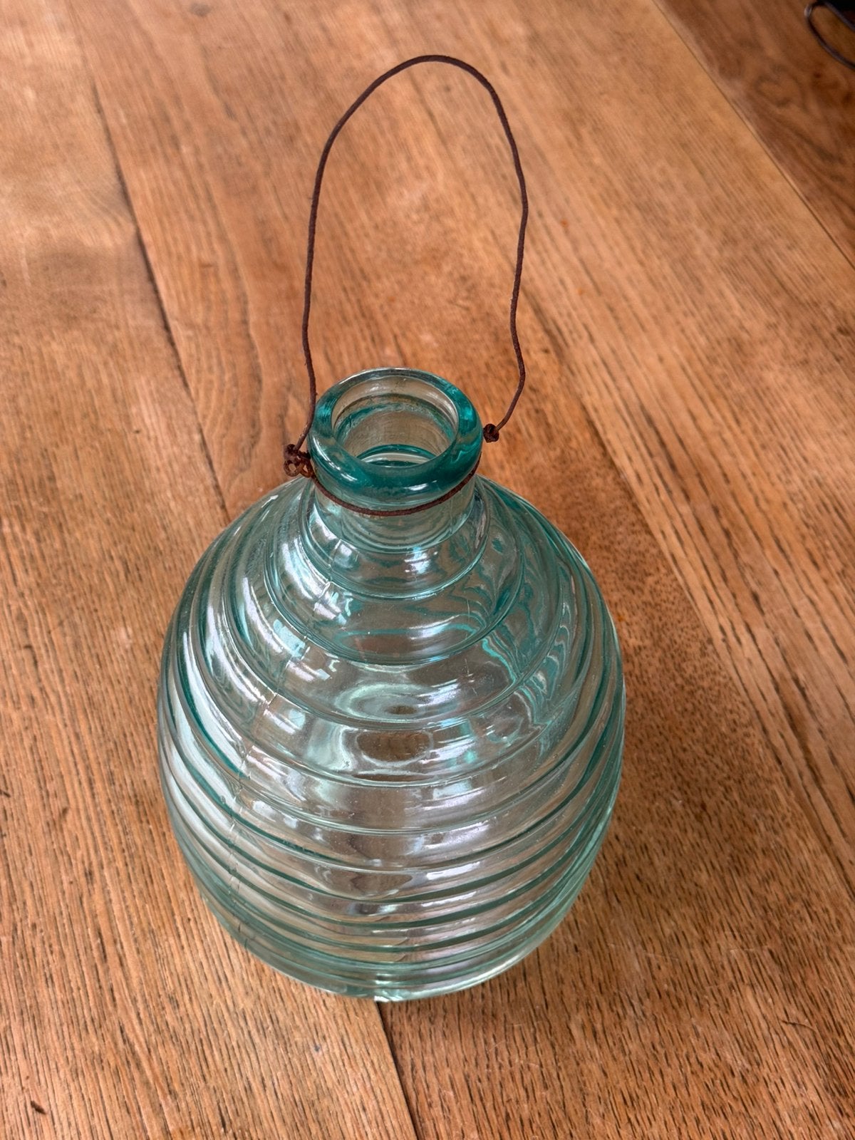 Vintage glazen wespenvanger in de vorm van een bijenkorf, Tuin en Terras, Ophalen of Verzenden, Gebruikt