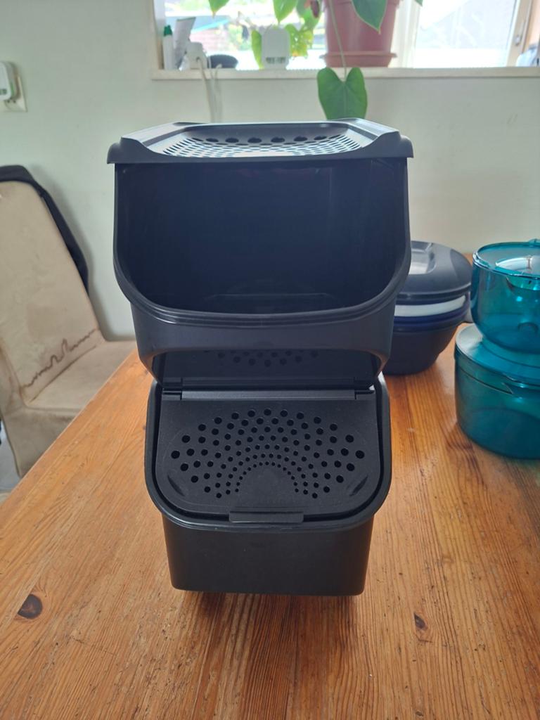 Tupperware Aardappel- en uienbak - Houd langer vers!, Ophalen of Verzenden, Gebruikt, Bak of Kom