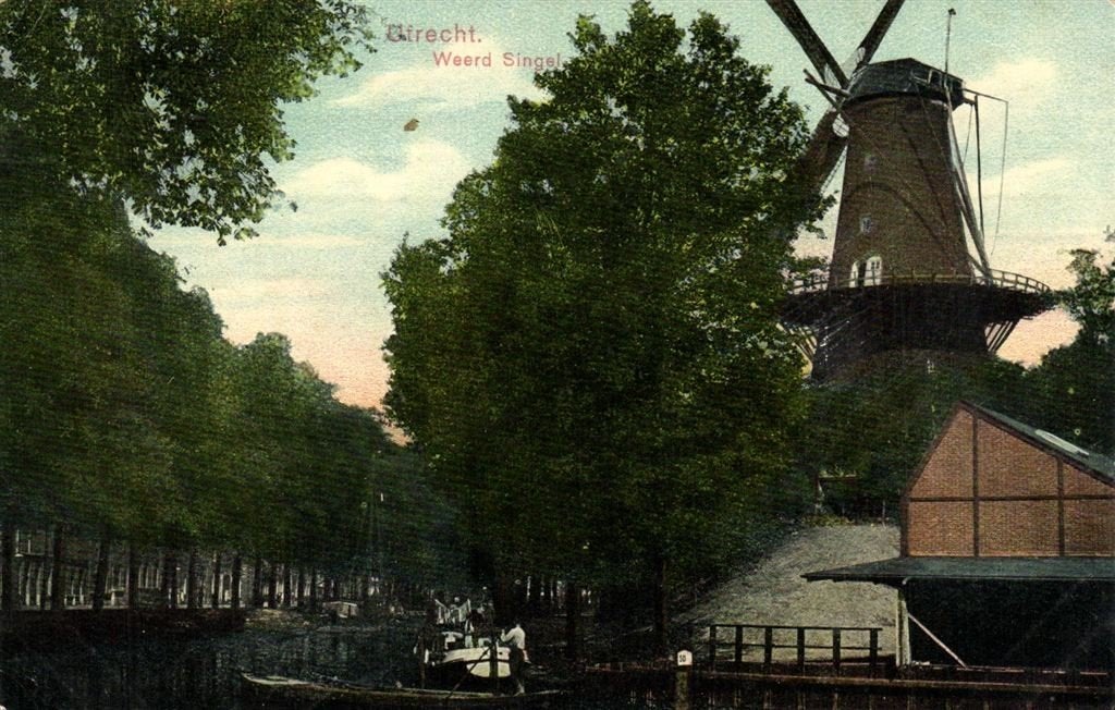 Utrecht. - Weerd Singel - molen - 1910 gelopen, Verzenden, Voor 1920, Gelopen, Utrecht