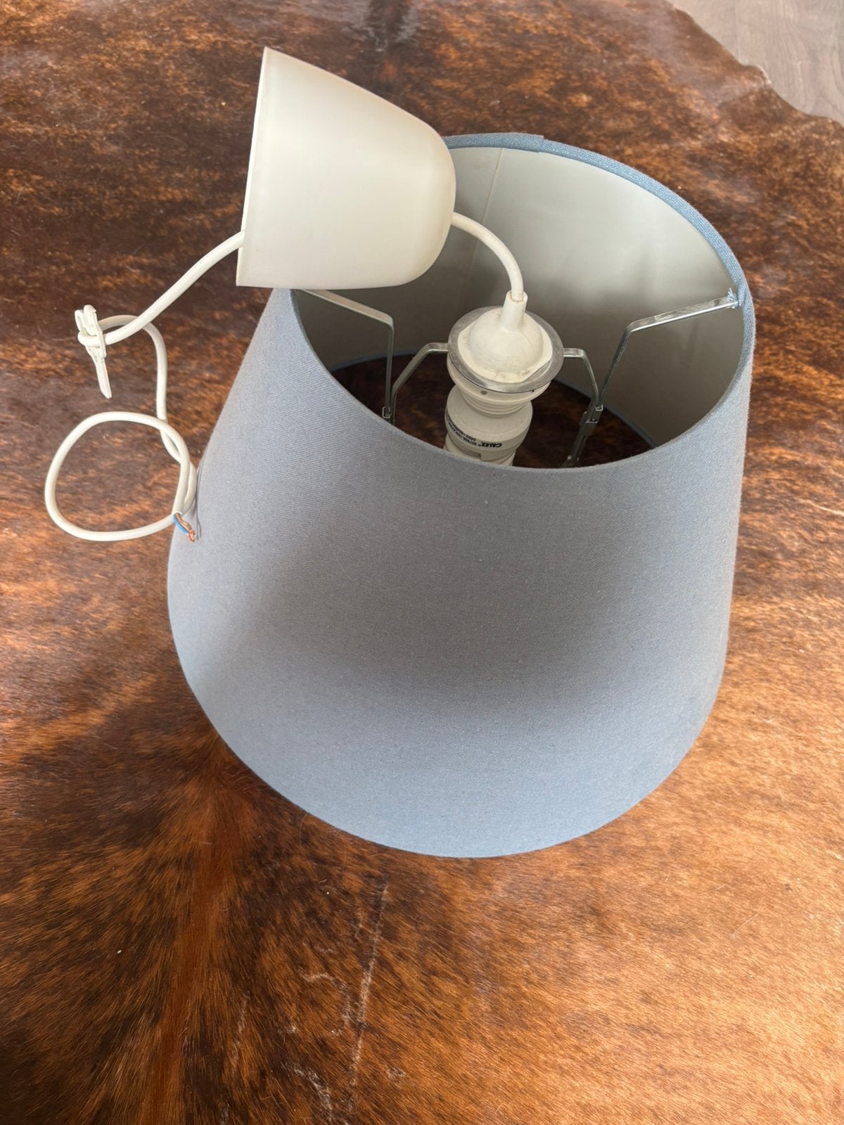 IKEA hanglamp met blauwe stoffen kap, Huis en Inrichting, Blauw, Rond, Zo goed als nieuw, Ophalen