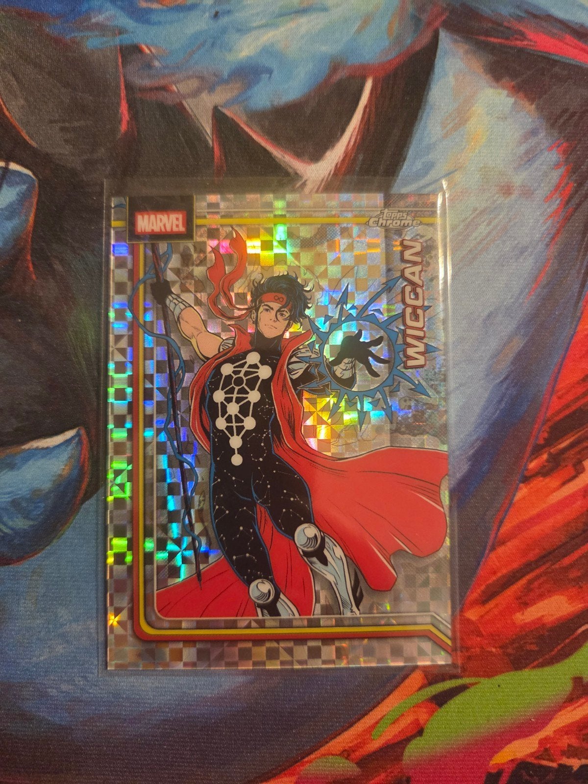 Topps Marvel Wiccan Chrome Trading Card - Foil, Hobby en Vrije tijd, Verzamelkaartspellen | Overige, Ophalen of Verzenden