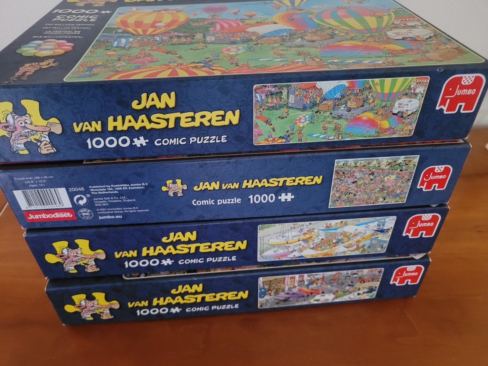 4x Jan van Haasteren puzzel 1000 stukjes, Ophalen of Verzenden, 500 t/m 1500 stukjes, Zo goed als nieuw, Legpuzzel