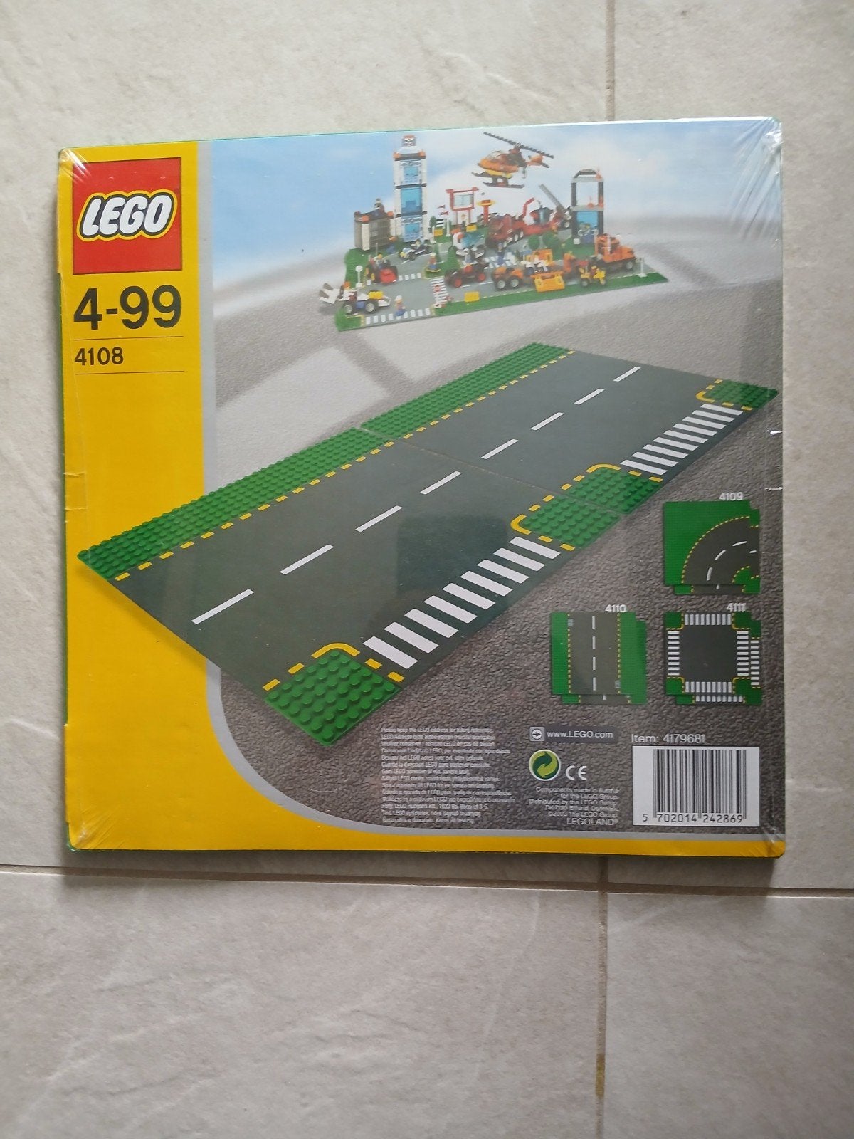 Nieuwe LEGO Wegenplaat 4108 - T splitsing, Kinderen en Baby's, Speelgoed | Duplo en Lego, City, Lego, Nieuw, Ophalen of Verzenden