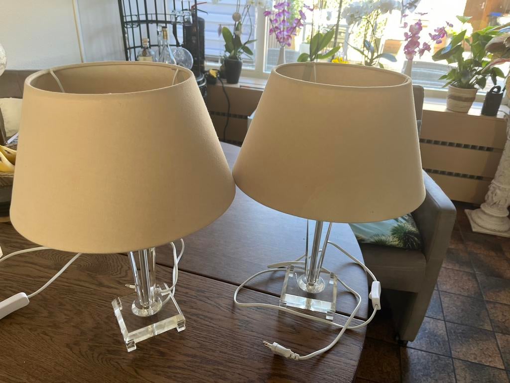 2 schemer lampen, Ophalen of Verzenden, Nieuw, Crème, Overige vormen