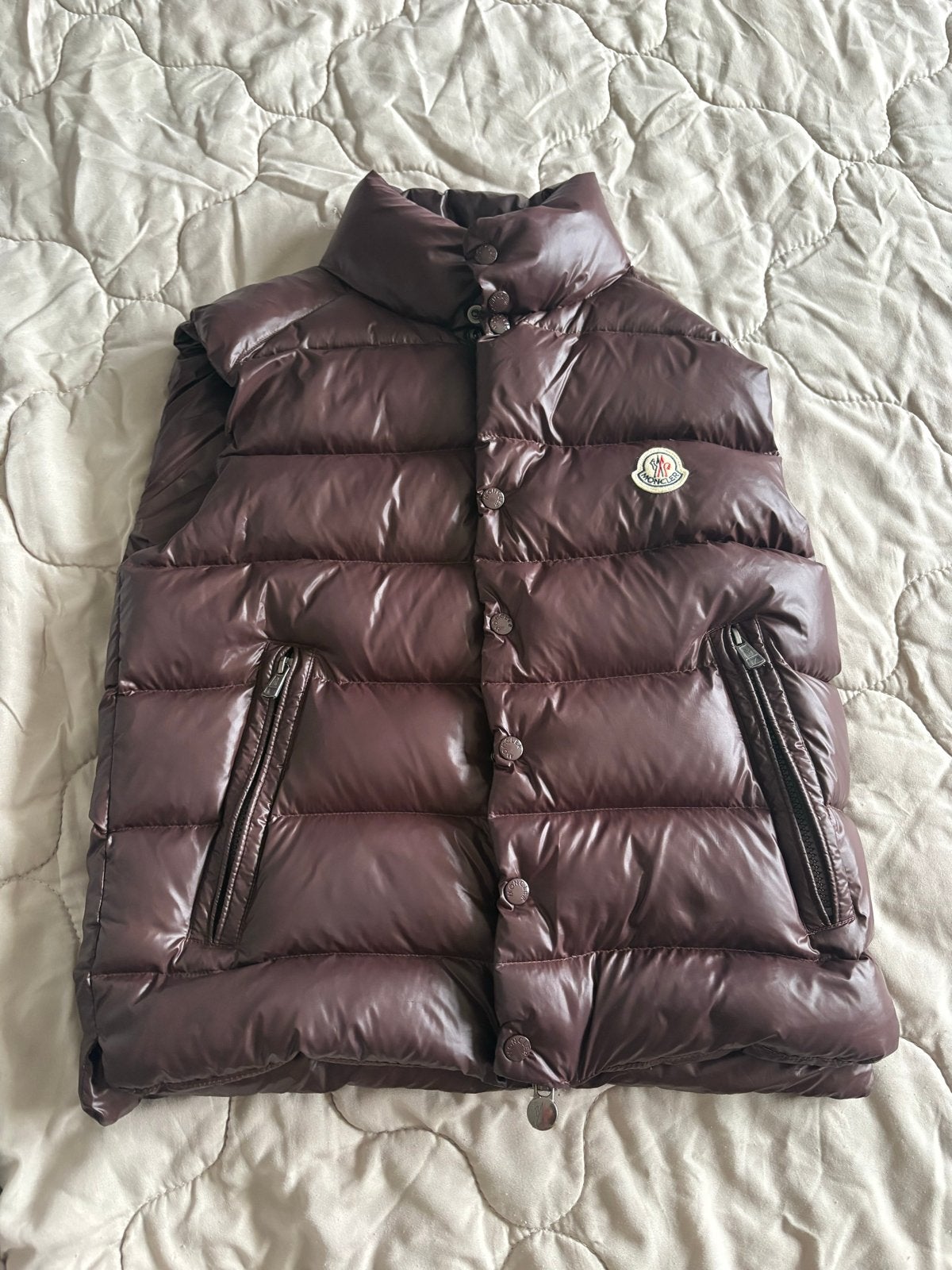 Moncler Bodywarmer - Zo goed als nieuw, Kleding | Heren, Ophalen of Verzenden, Zo goed als nieuw, Maat 48/50 (M), Bruin