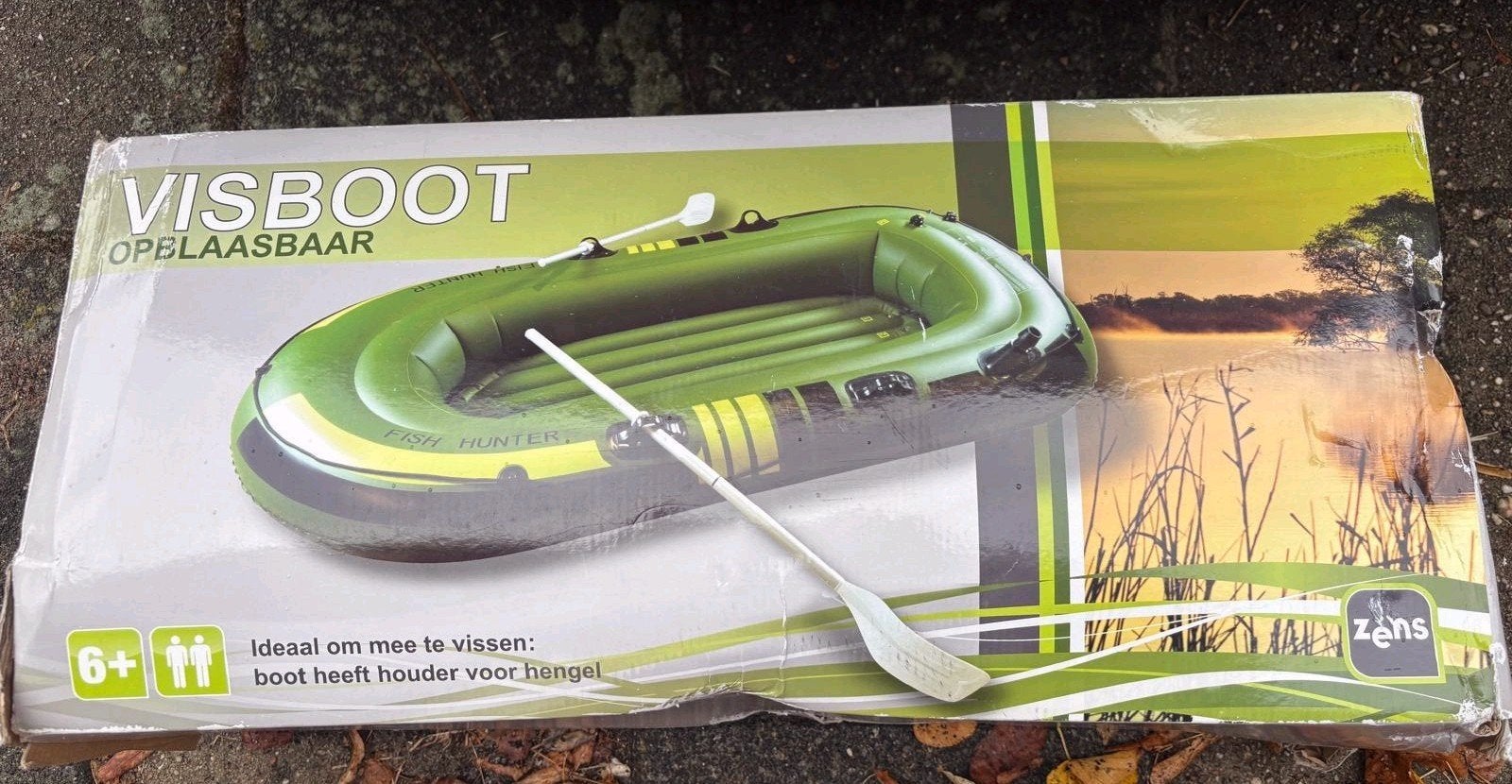 rubberen visboot 2.30 meter voor 2 pers met pomp, Watersport en Boten, Hengelsport | Karpervissen, Ophalen, Zo goed als nieuw