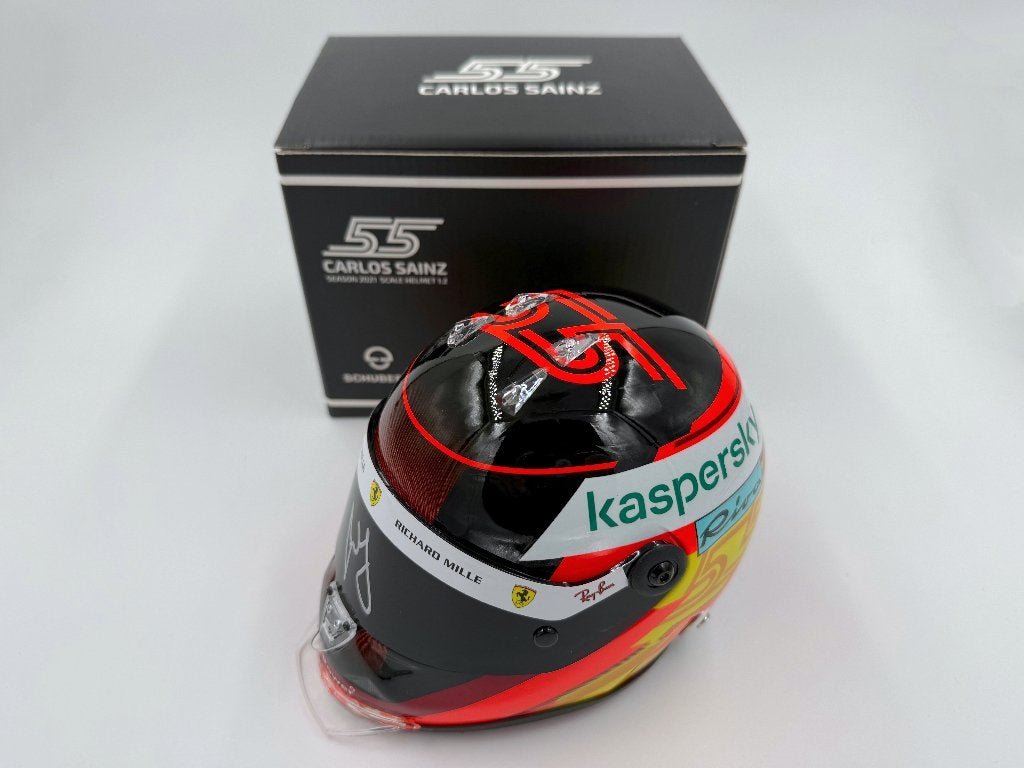 1/2 casque helmet F1 Sainz 2021 (Ferrari) signed, Ophalen of Verzenden, Nieuw, Formule 1