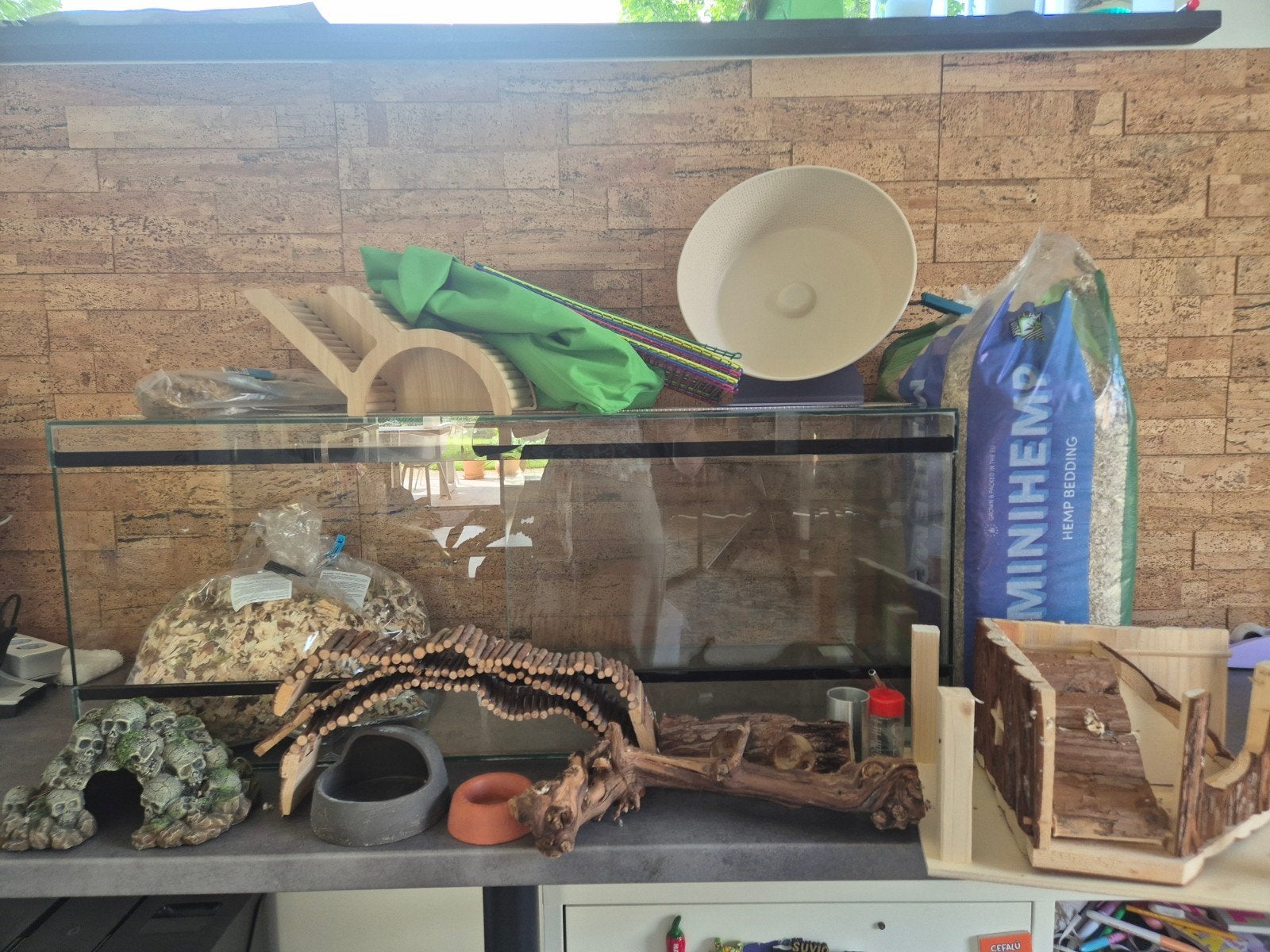 Terrarium met hamster toebehoren, Ophalen, Gebruikt, Terrarium of Paludarium