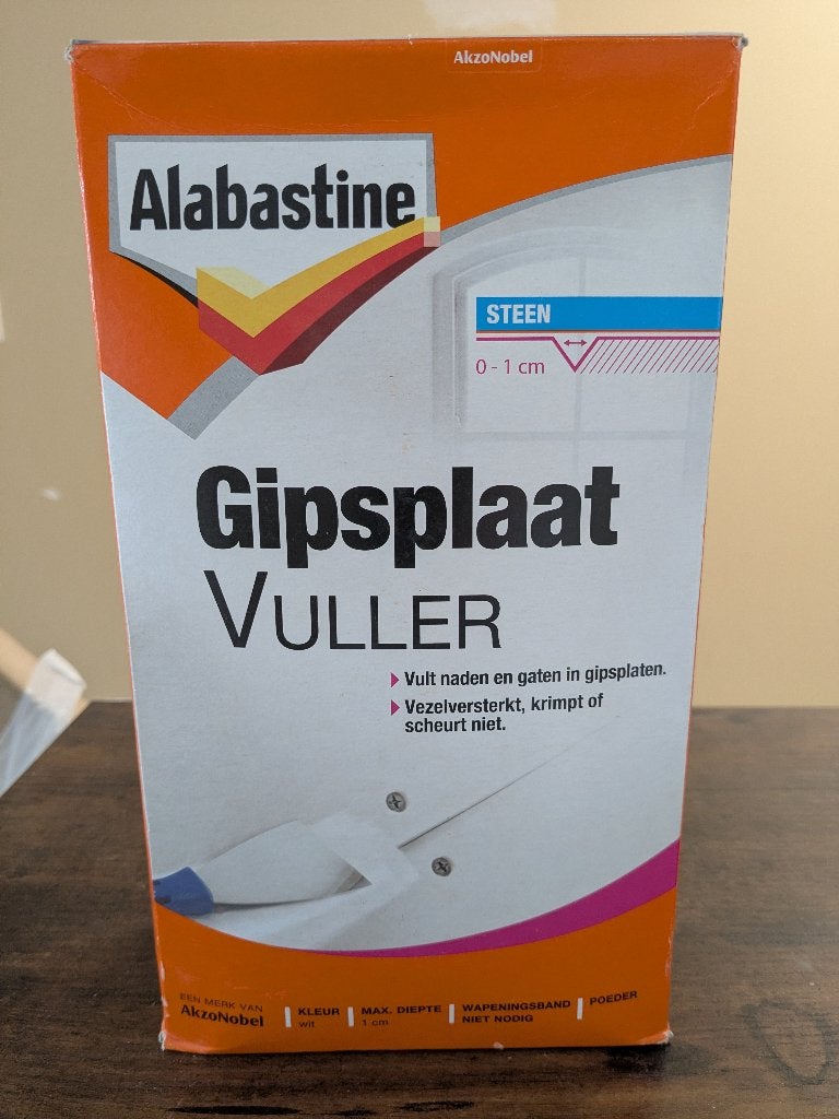 MOET WEG Alabastine Gipsplaatvuller poeder 2kg — nieuw, Ophalen, Nieuw, Overige materialen