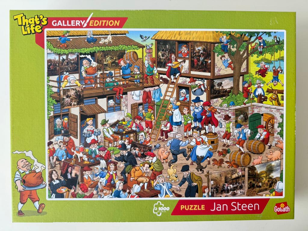 Puzzel Jan Steen 1000 stukjes / That's Life Gallery Edition, Ophalen of Verzenden, 500 t/m 1500 stukjes, Gebruikt, Legpuzzel