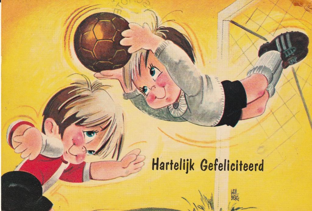Hartelijk Gefeliciteerd 1974 Spanjersberg, Ophalen of Verzenden, 1960 tot 1980, Gelopen, Feest(dag)