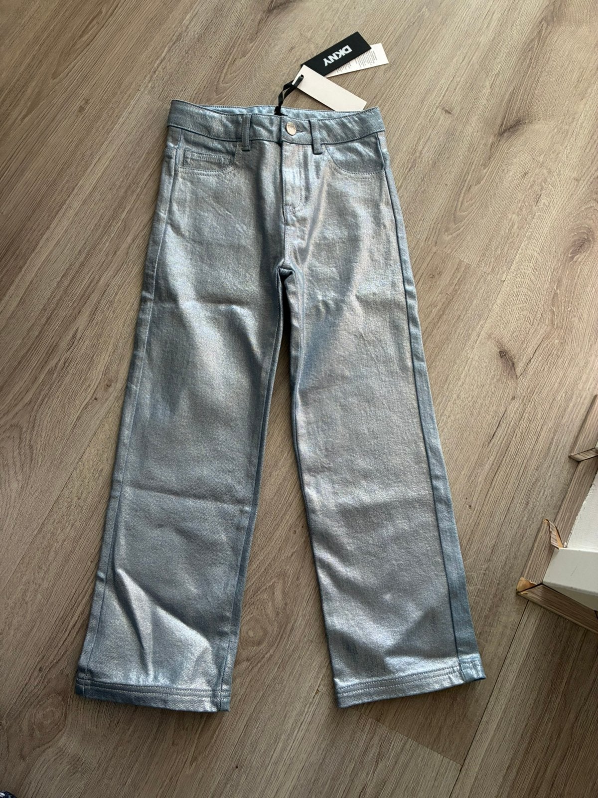 DKNY Setje broek met vest zilver / licht blauw NIEUW, Ophalen of Verzenden, Nieuw, Blauw, W32 (confectie 46) of kleiner