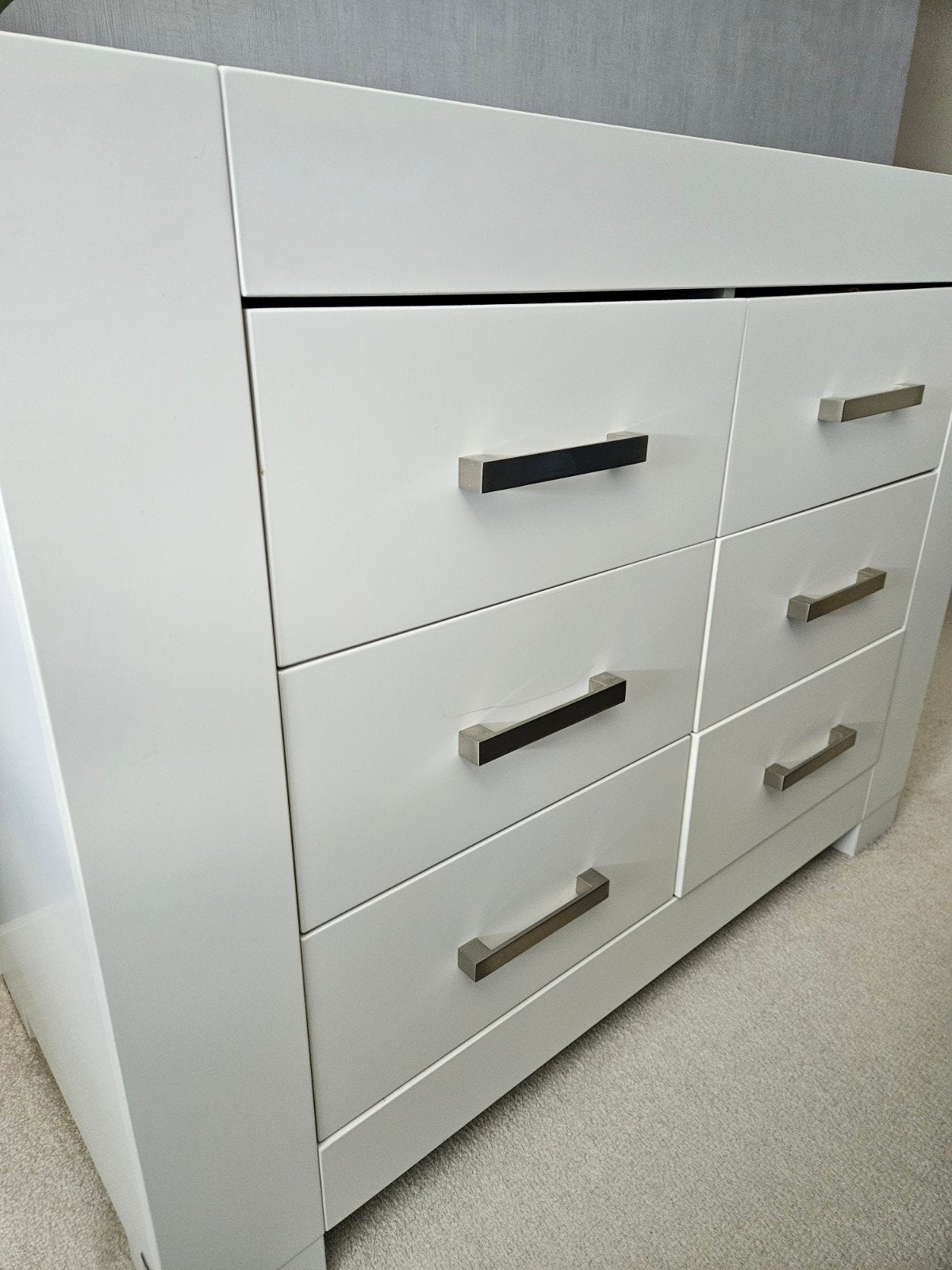 Witte TWF ladekast commode 6 laden - Zo goed als nieuw, Ophalen, Overige materialen, 100 tot 150 cm, 5 laden of meer