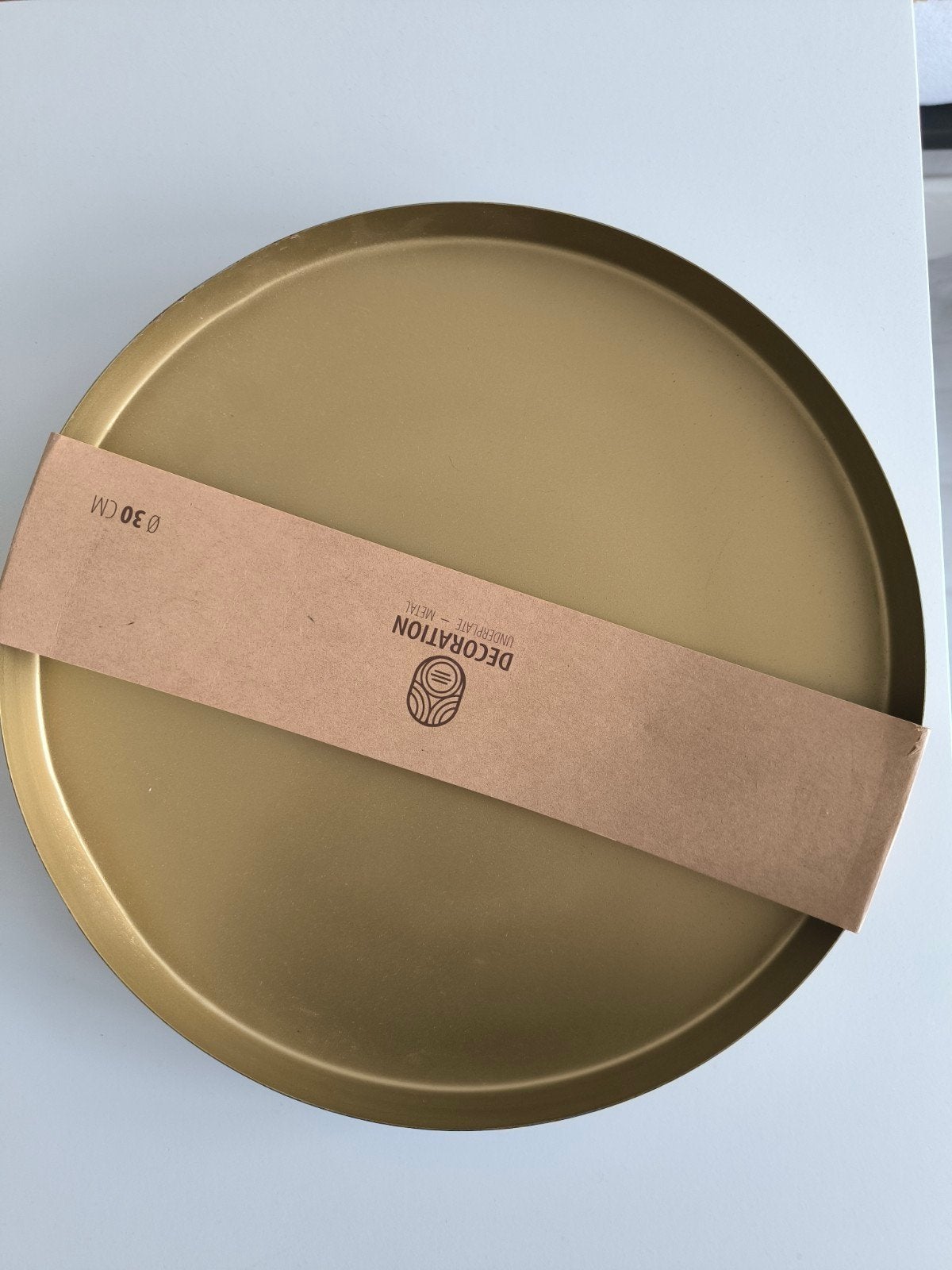 Gouden decoratie bord - Ø 30 cm nieuw, Nieuw, Ophalen of Verzenden, Goud, Metaal