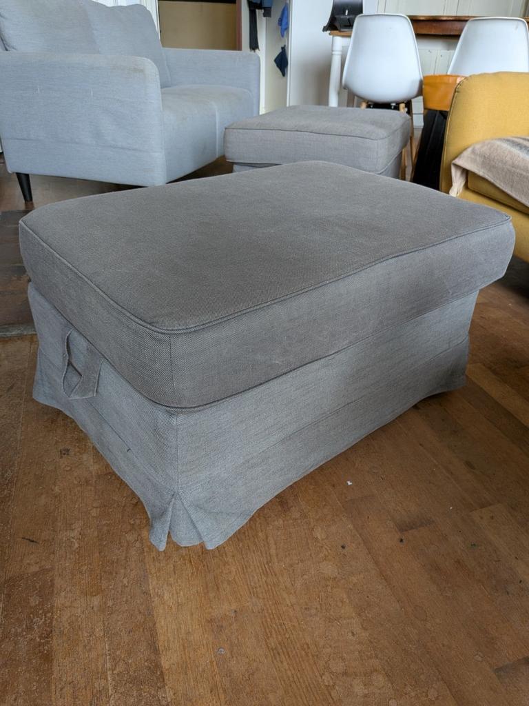 ALLEEN HOES — Ikea Ektorp Hocker Grijs, Ophalen of Verzenden, Zo goed als nieuw, Rechthoekig, 75 tot 100 cm