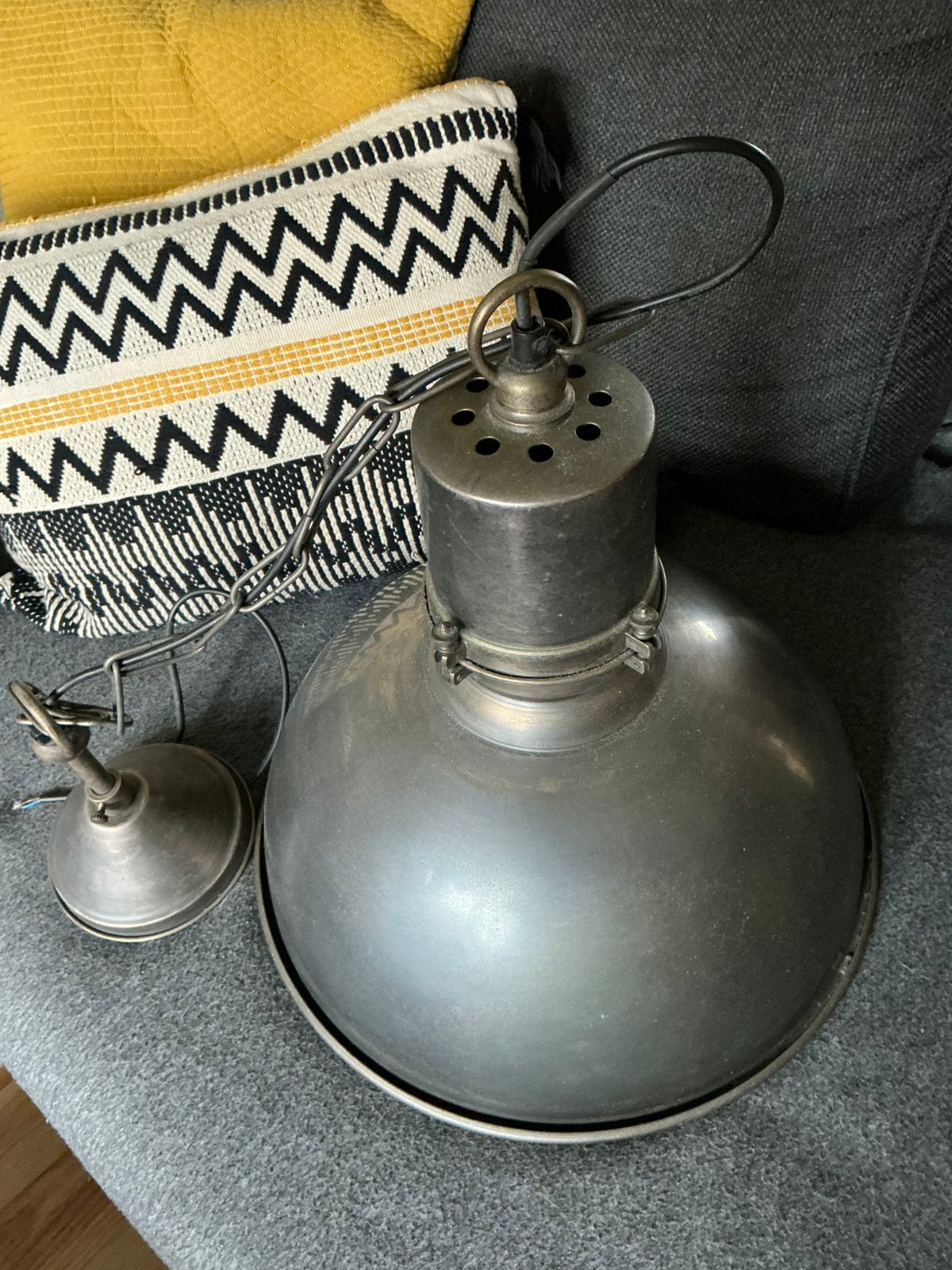 Mooie hanglamp 40 cm doorsnee, Ophalen, Zo goed als nieuw, Metaal, Minder dan 50 cm