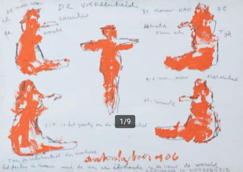 90 x 130 cm == Anton Heyboer 1924-2005==uit COBRA-MUSEUM==, Antiek en Kunst, Ophalen
