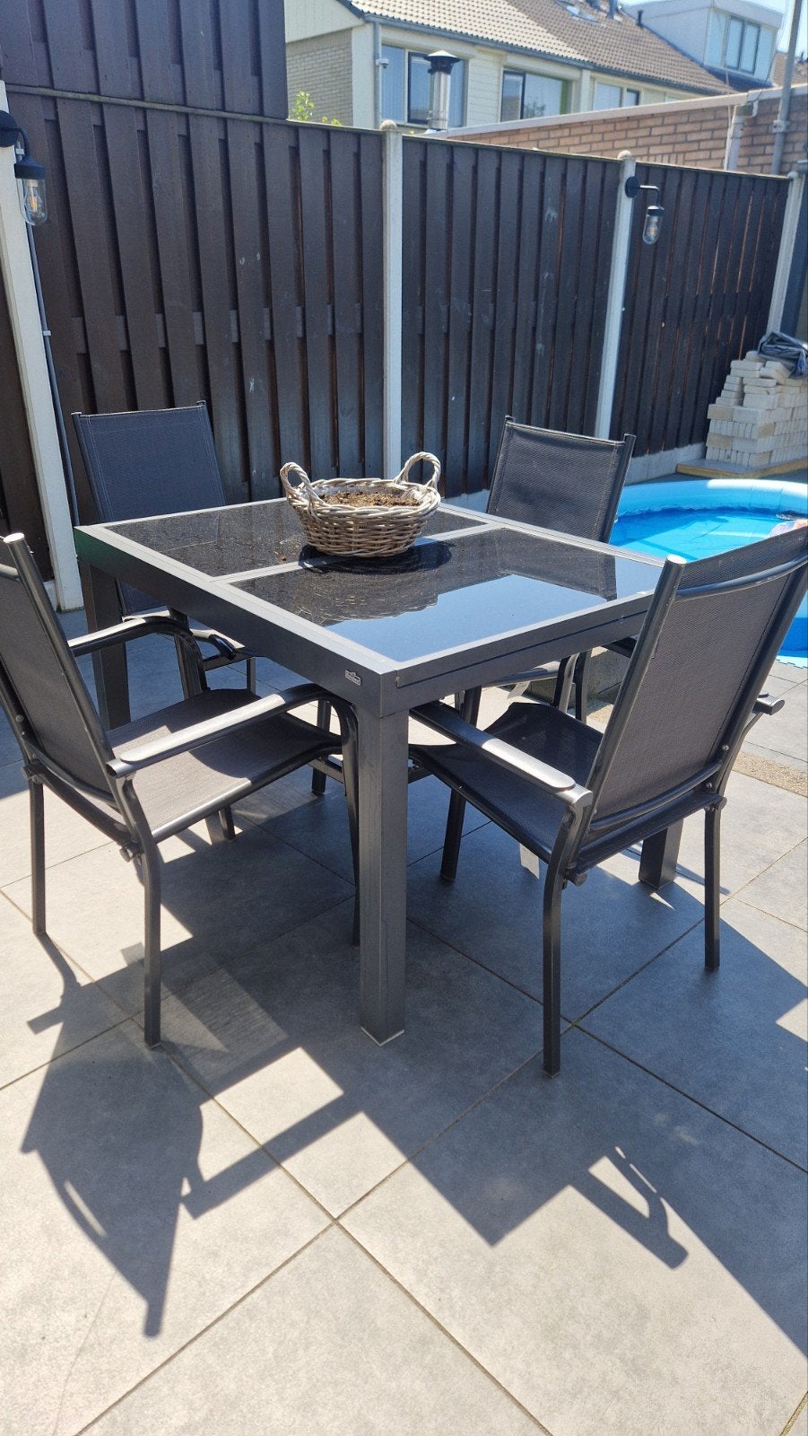 Tuintafel met 6 stoelen, Ophalen of Verzenden, Gebruikt