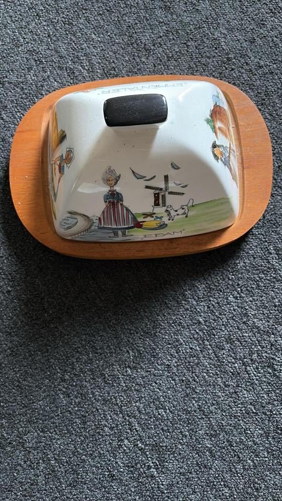 Vintage Kaasstolp met Hollands Tafereel, Ophalen of Verzenden, Gebruikt
