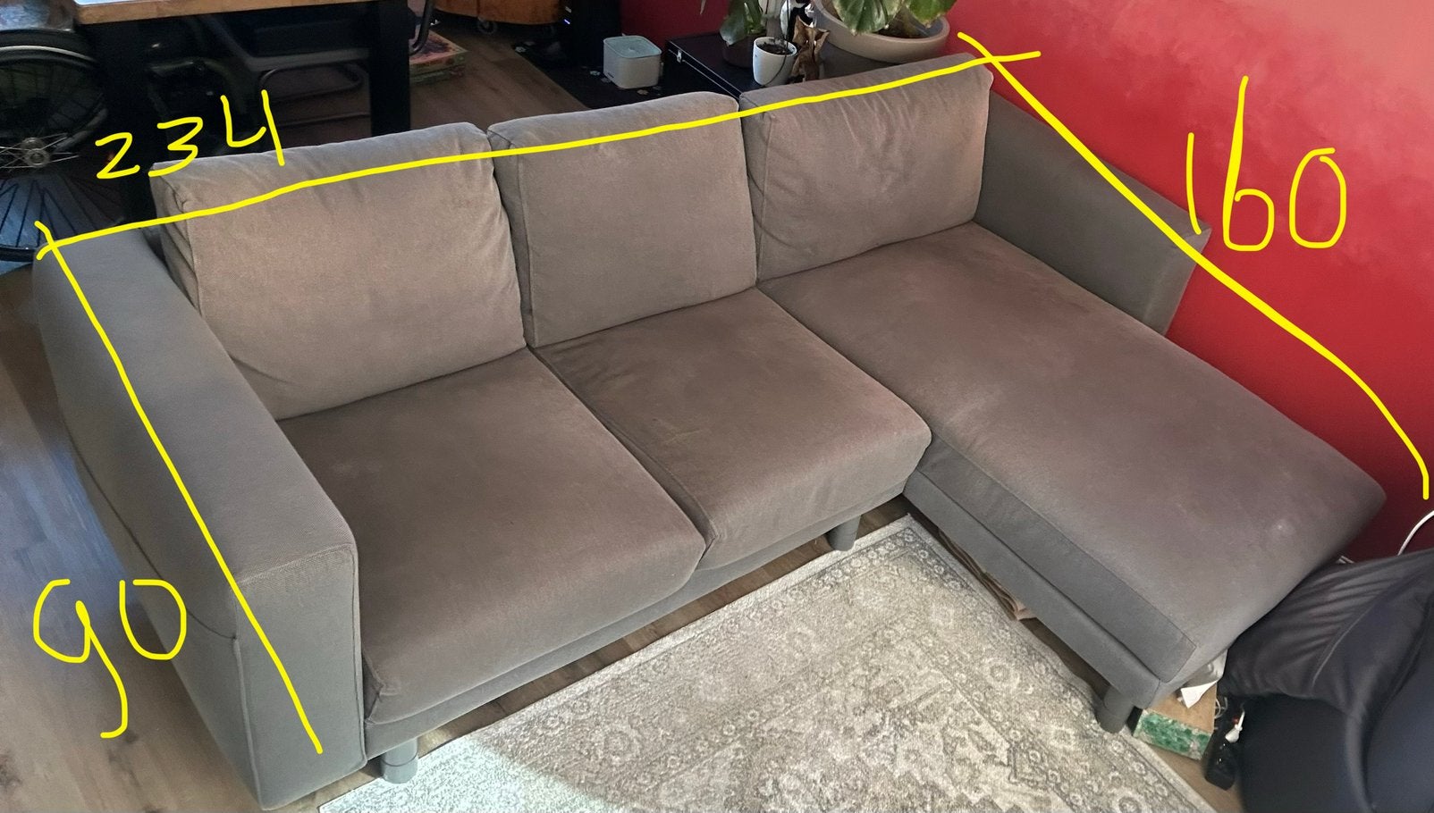 Ikea norsborg 3 zit met chaise lounge, Huis en Inrichting, Banken | Sofa's en Chaises Longues, Ophalen, Gebruikt, Driepersoons