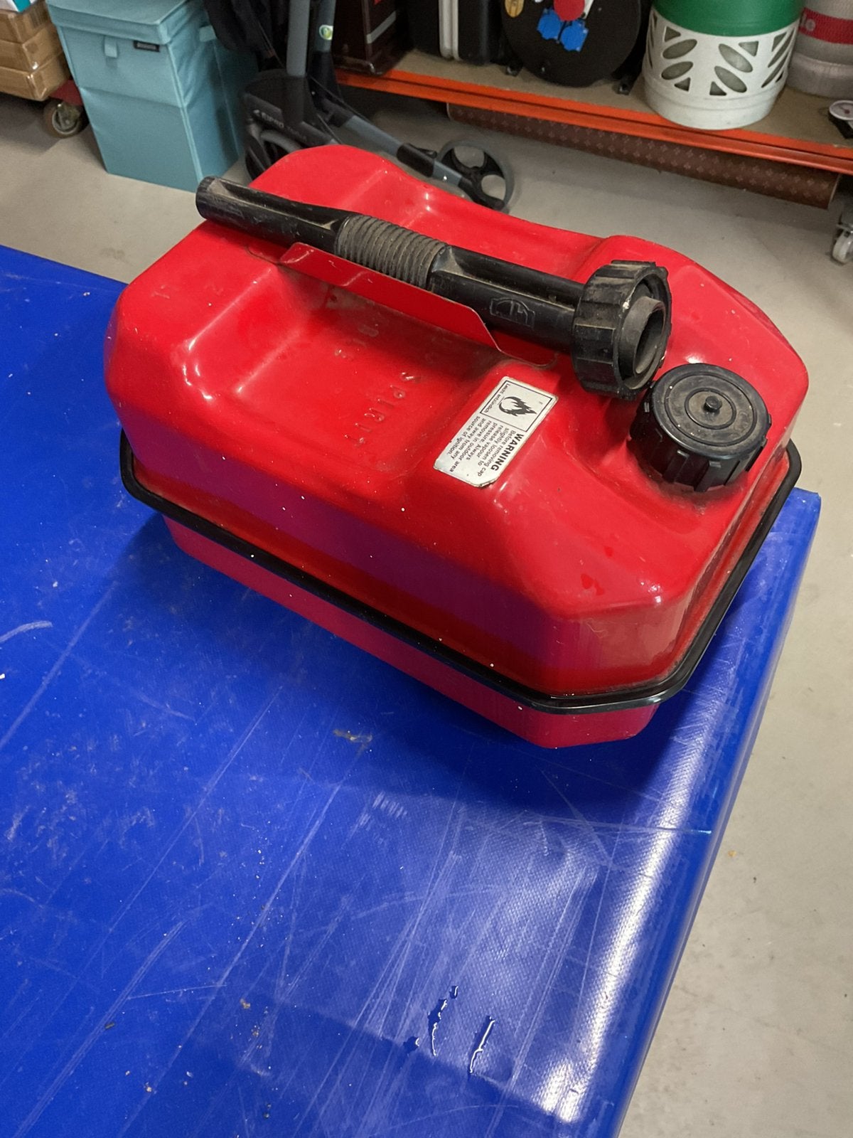 Metalen jerrycan 10 liter vintage jaren 80 zeer mooi, Ophalen, Zo goed als nieuw
