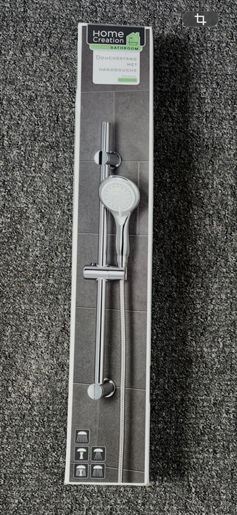 Douchestang met handdouche - Nieuw in verpakking, Ophalen of Verzenden, Nieuw, Grijs, Overige typen