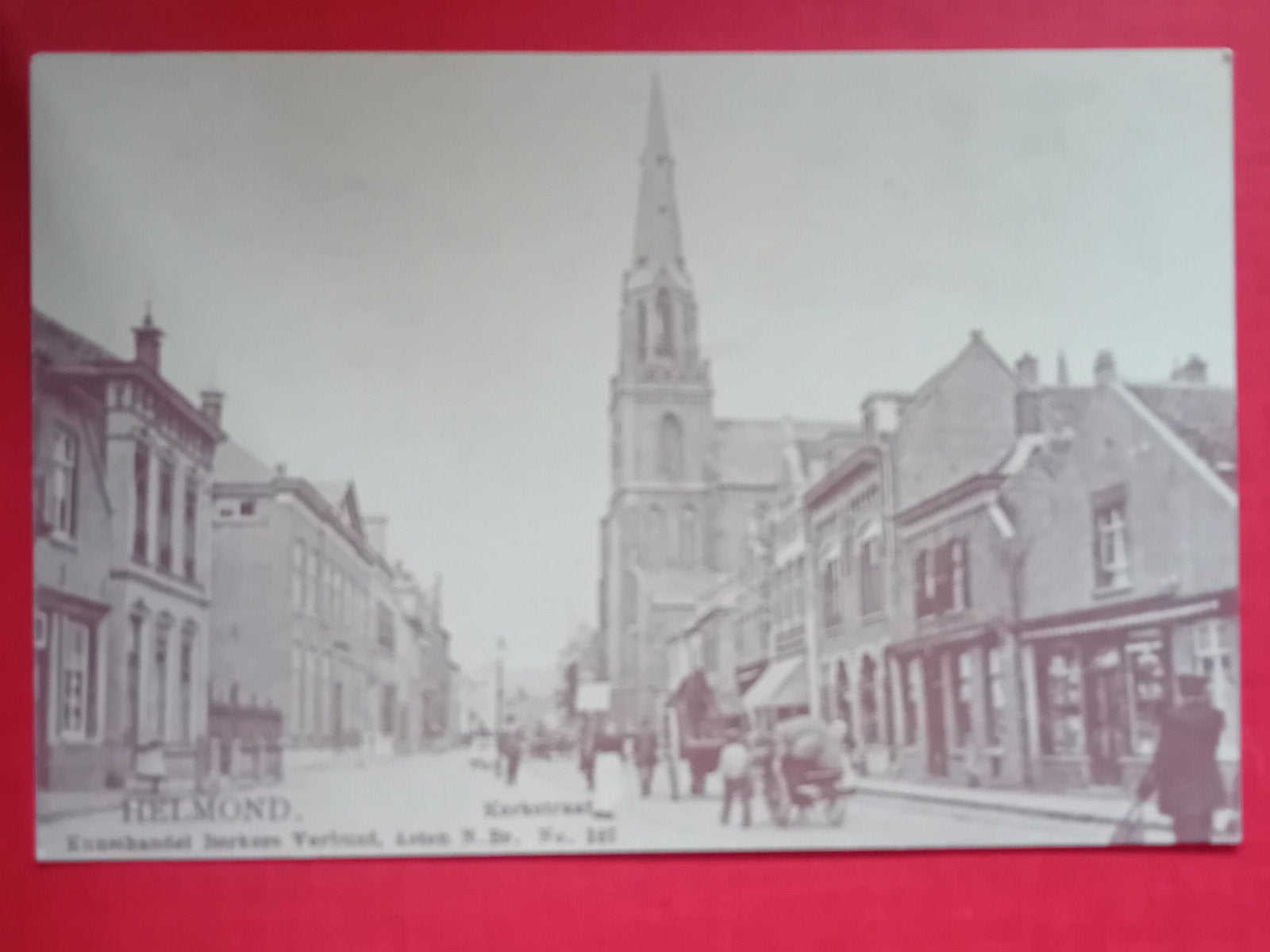 Oude Ansichtkaart Helmond, Kerkstraat - Voor 1920, Ophalen of Verzenden, Voor 1920, Ongelopen, Noord-Brabant