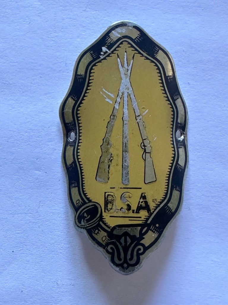 Balhoofdplaatje BSA B.S.A. balhoofd plaatje. Zndr. Rood., Gebruikt, BSA B.S.A., Overige typen, Ophalen of Verzenden