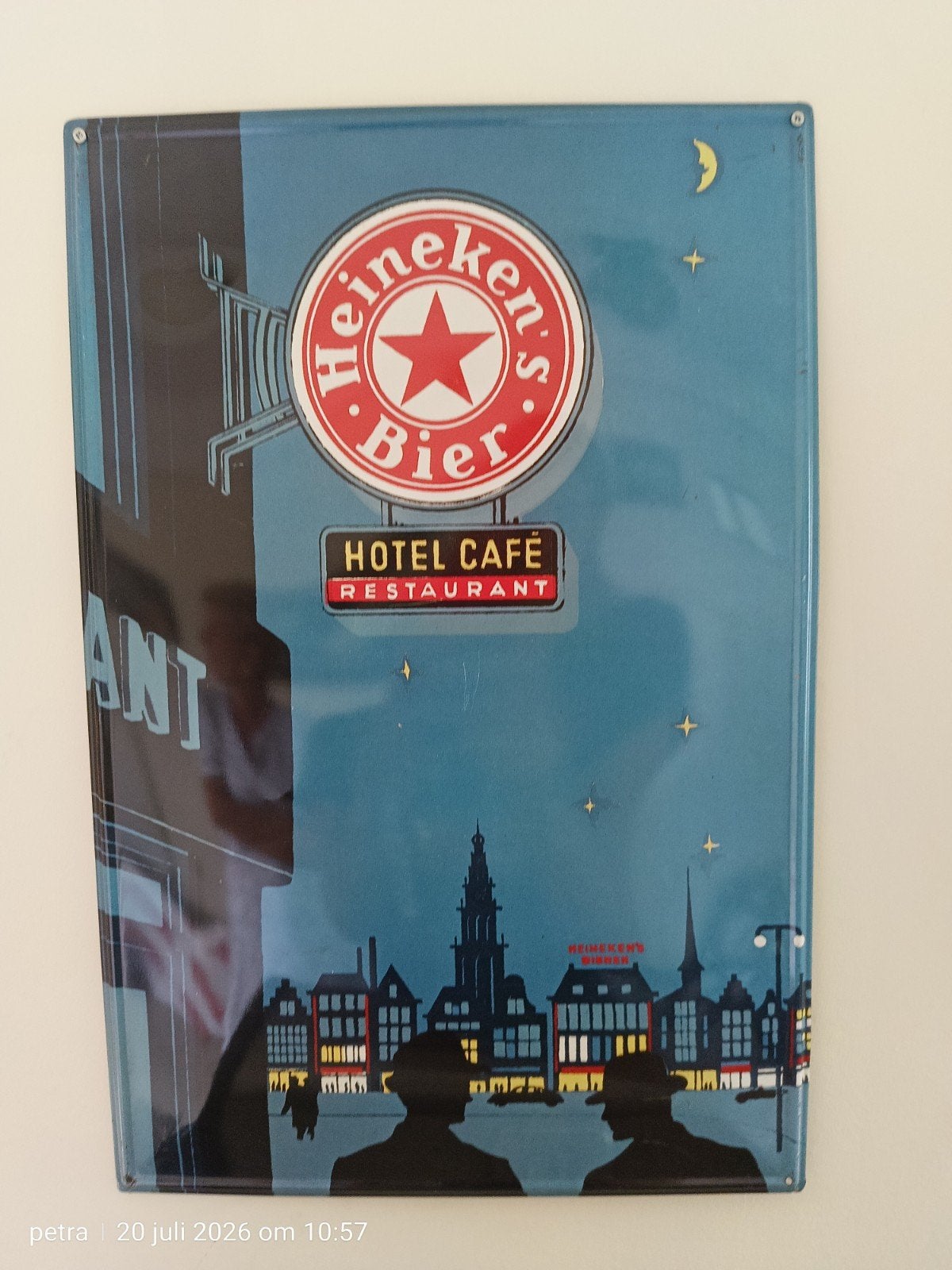 Heineken metalen plaat - Hotel Café Restaurant, Antiek en Kunst, Ophalen of Verzenden