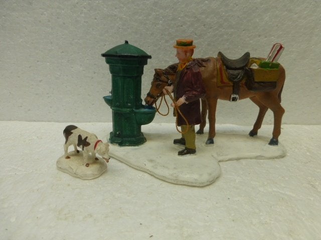 lemax horse trough kerstdorp poppetje figurine paard hond, Diversen, Kerst, Ophalen of Verzenden, Zo goed als nieuw