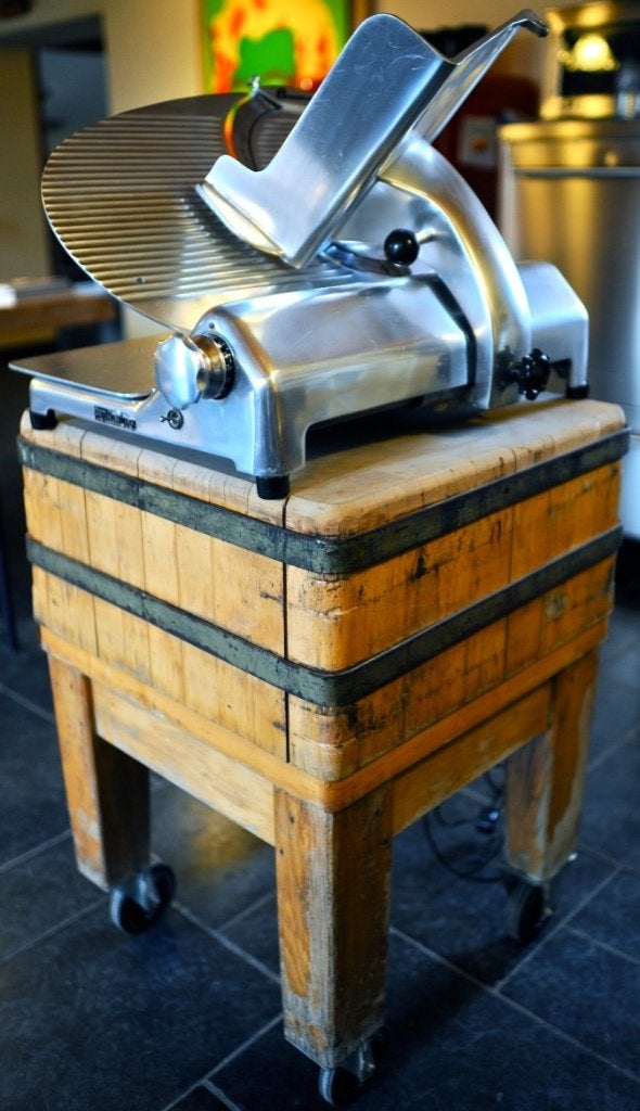 RVS Professionele snijmachine Burman, Ophalen, Gebruikt, Zilver, Metaal