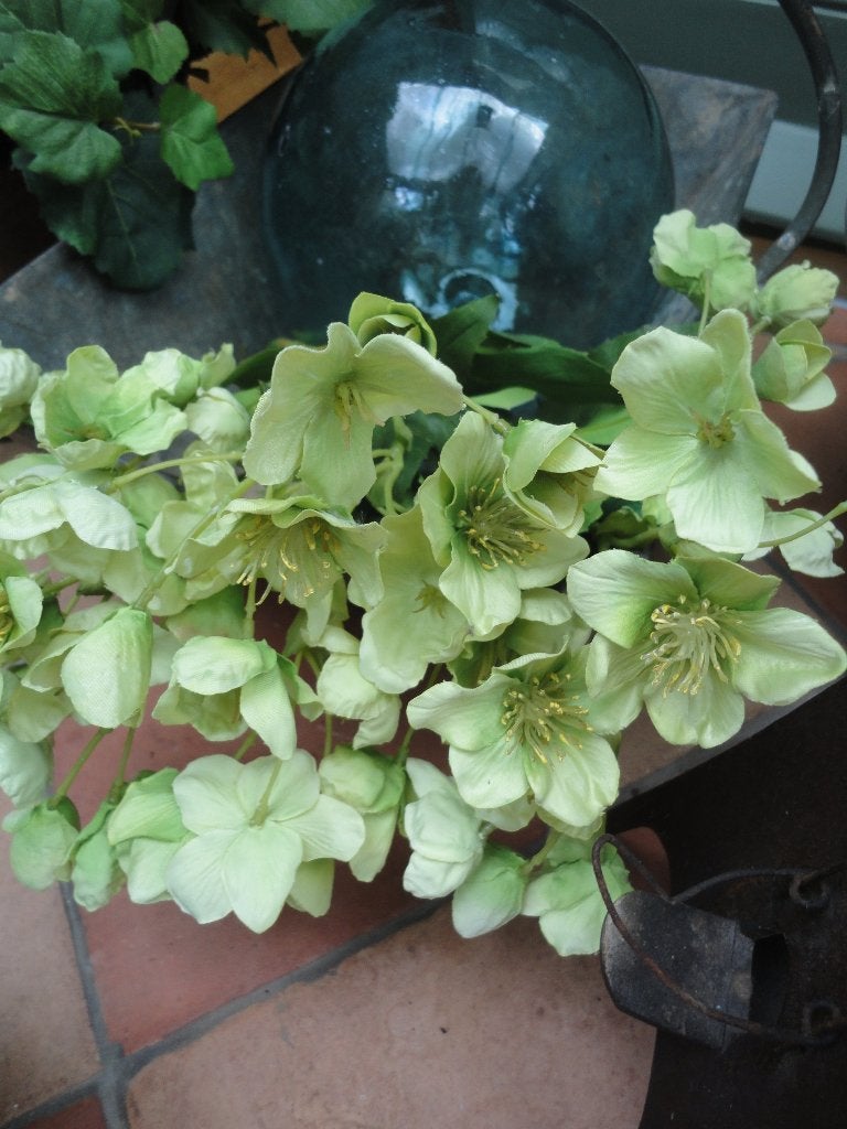 bos WIT/GROENE STOFFEN BLOEMEN met lange stelen, Binnen, Ophalen of Verzenden, Zo goed als nieuw, Overige merken