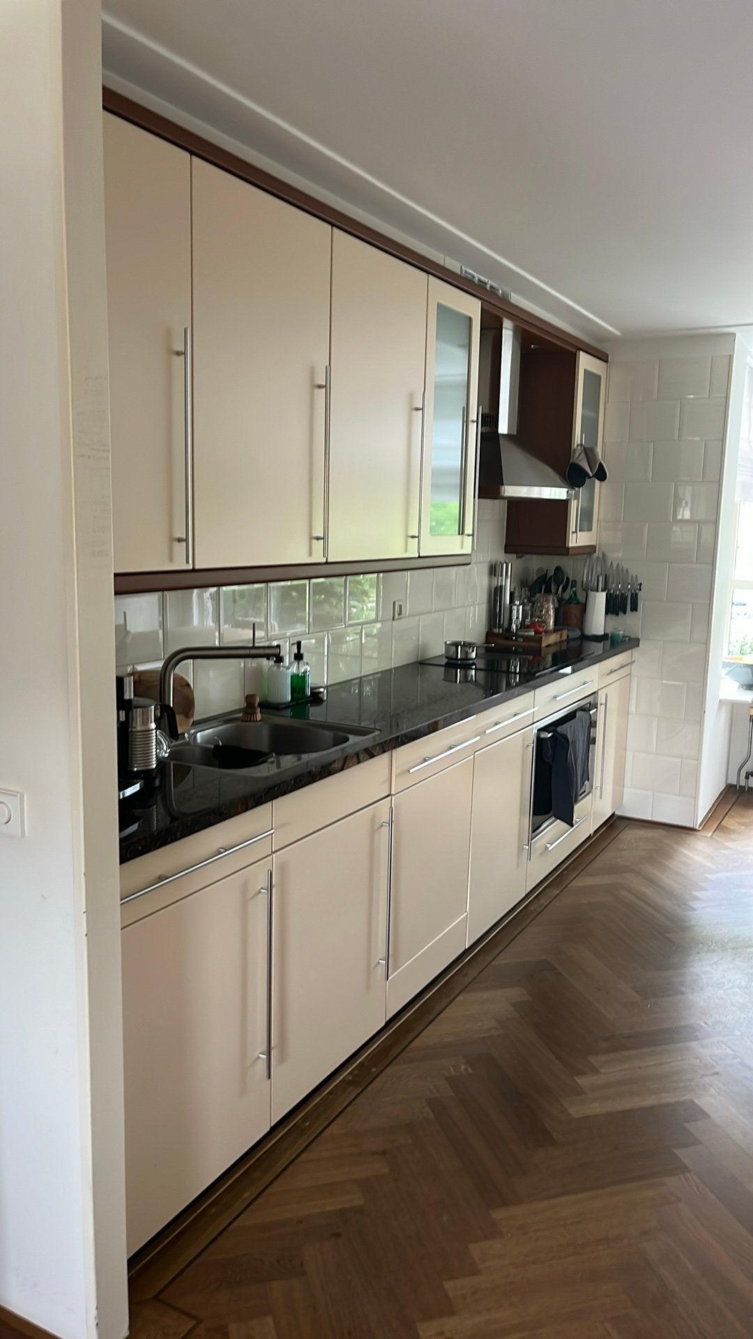 Complete keuken, 390cm breed + apparatenkast, Gebruikt, Graniet of Steen, Dubbelwandige keuken, Ophalen of Verzenden