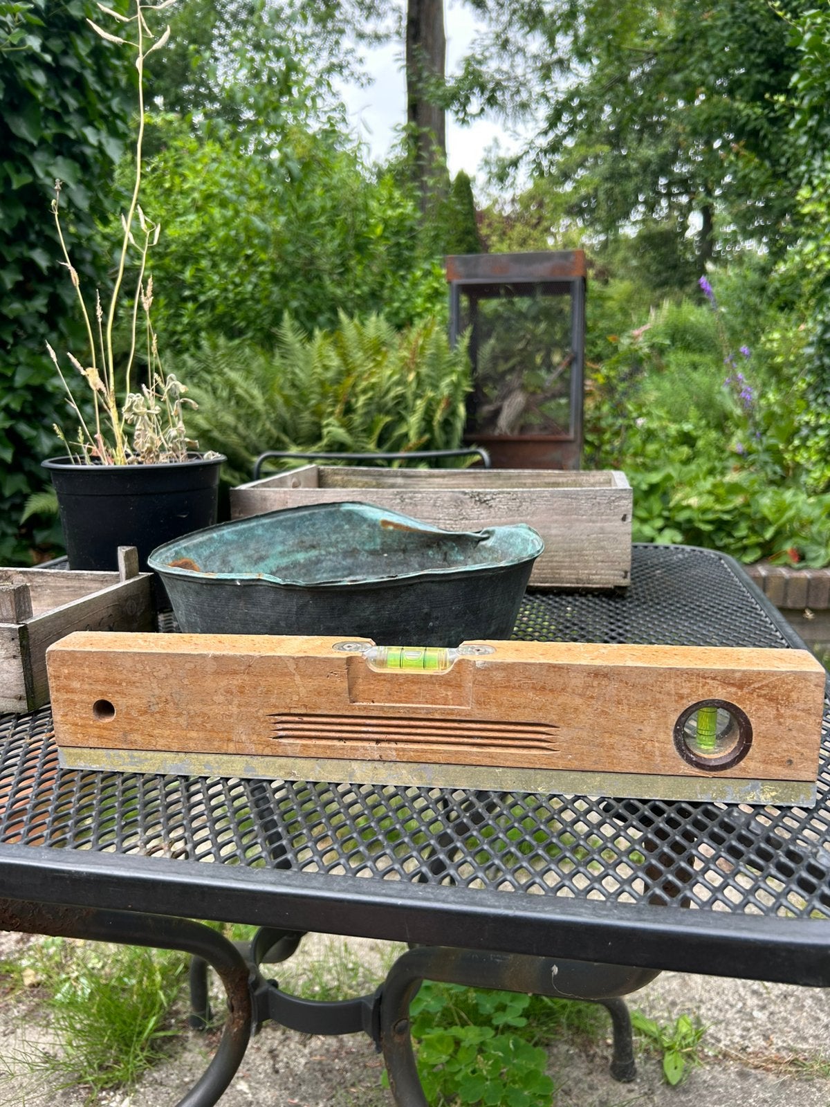 Vintage vola houten waterpas, Ophalen of Verzenden