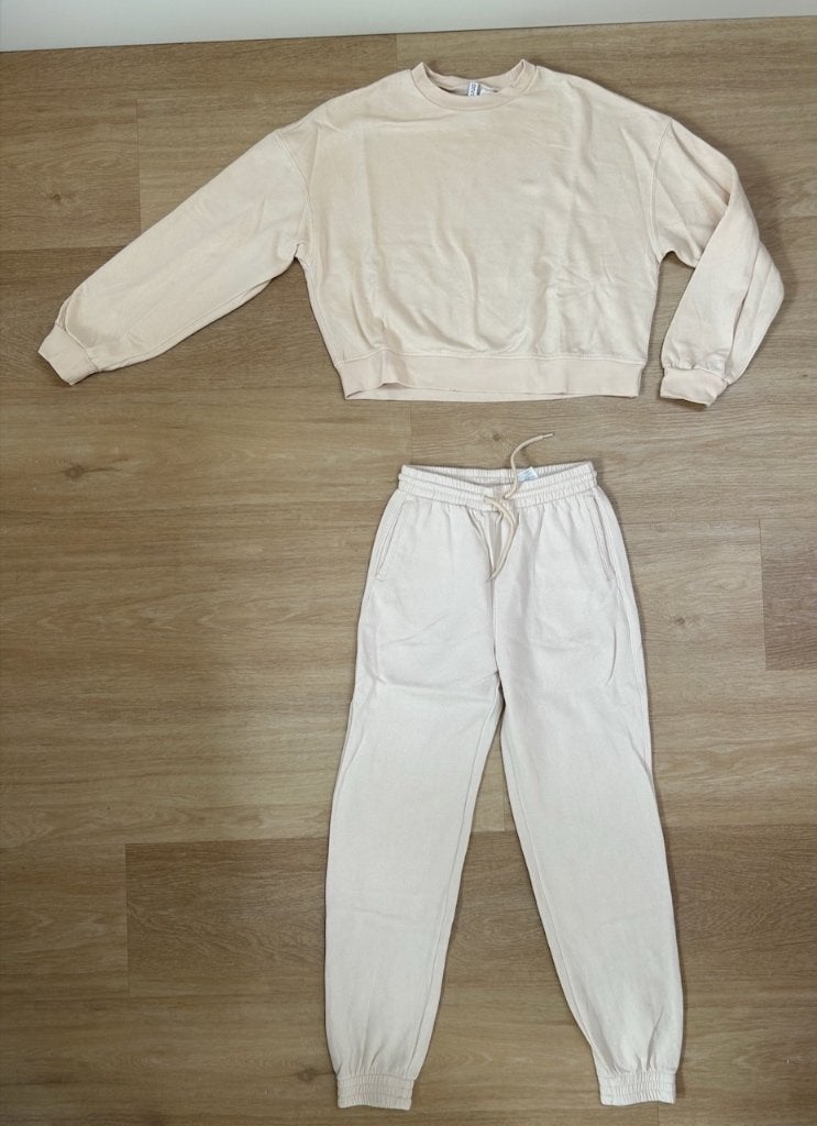 Z.g.a.n. Lichtgeel joggingpak, sweatpants + trui, H&M, XS S, H&M, Geel, Ophalen of Verzenden, Zo goed als nieuw