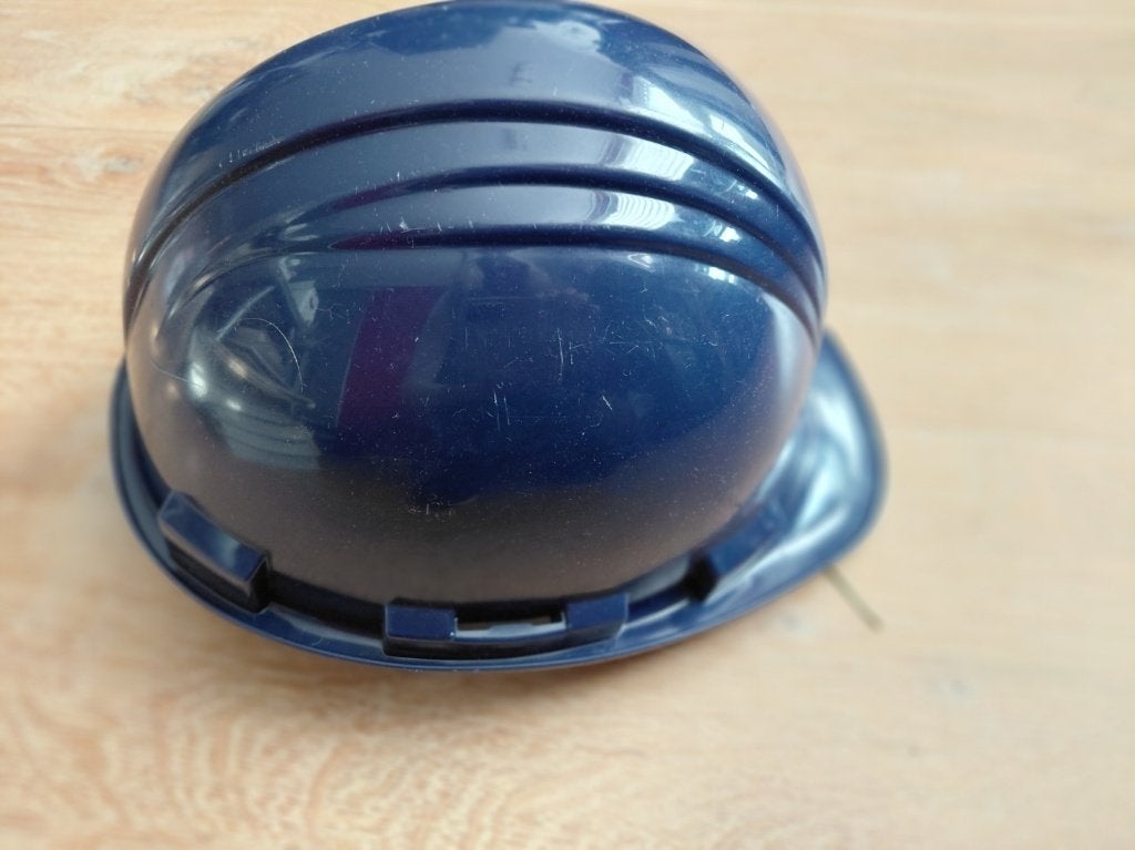 North bouwhelm, blauw met verstelbaar binnenwerk, Ophalen of Verzenden, Gebruikt