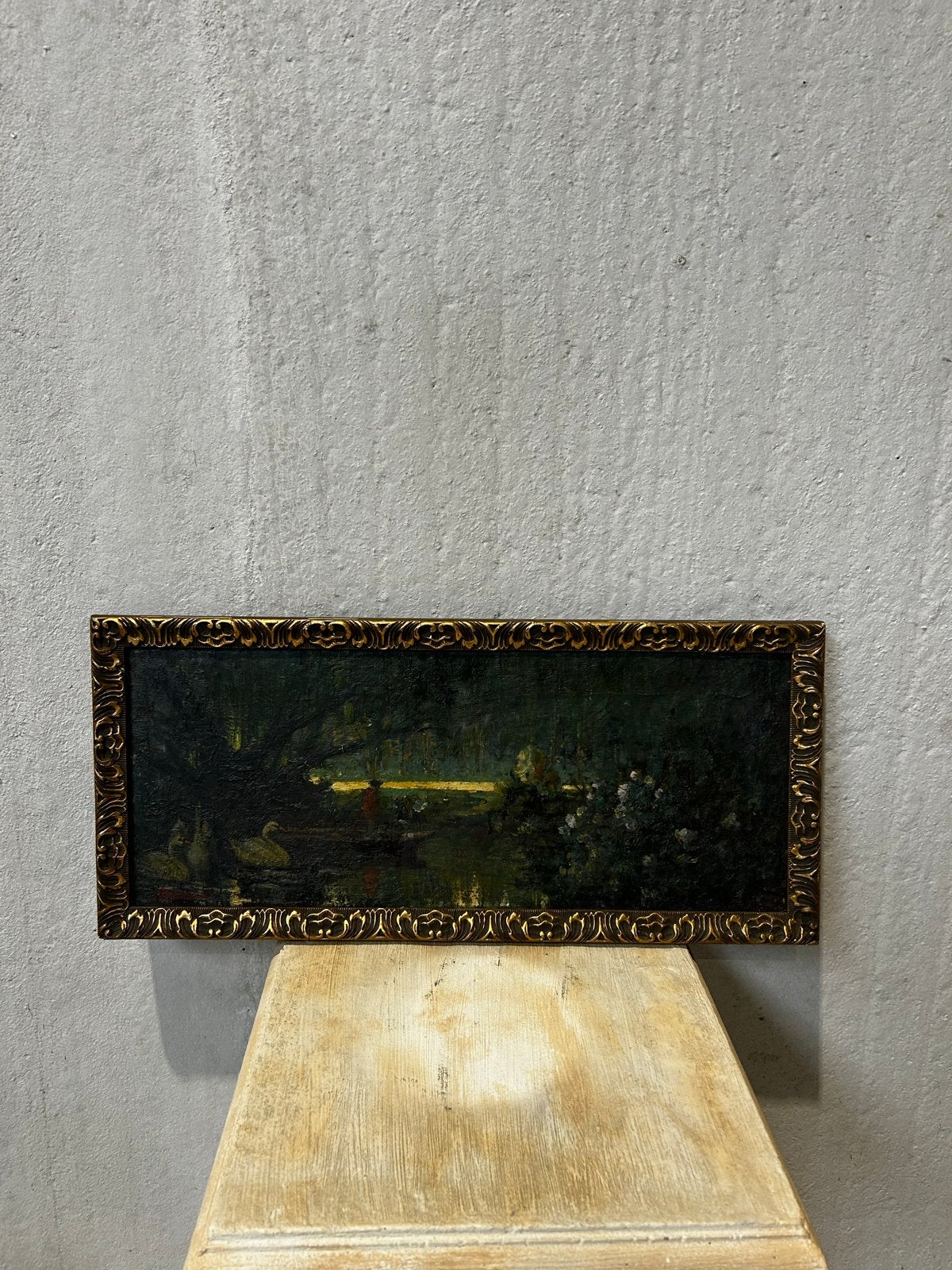 Olieverfschilderij: Zwanen bij water, Ophalen, Maritiem / water, Doek, Realistisch