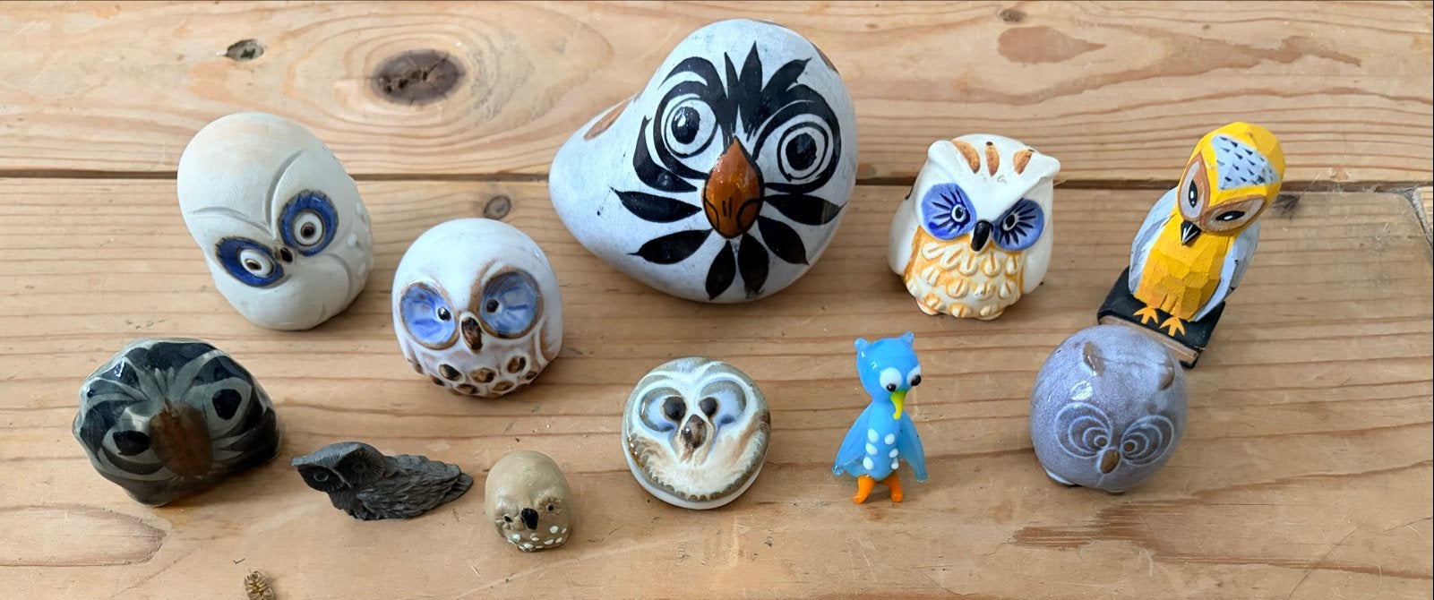 Collectie Uilen Beeldjes - Diverse Materialen en Stijlen, Ophalen of Verzenden, Gebruikt, Dier