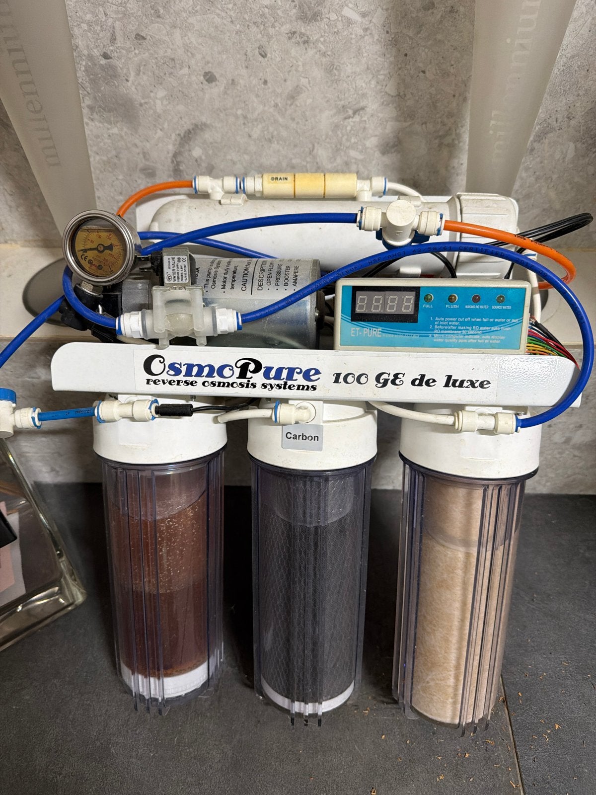 OsmoPure 100 GE de luxe omgekeerde osmose systeem, Ophalen, Gebruikt