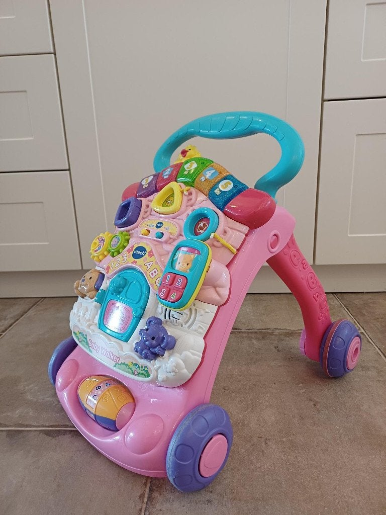 V-tech Babywalker (roze)  loopwagen, Kinderen en Baby's, Ophalen of Verzenden, Gebruikt, 6 maanden tot 2 jaar