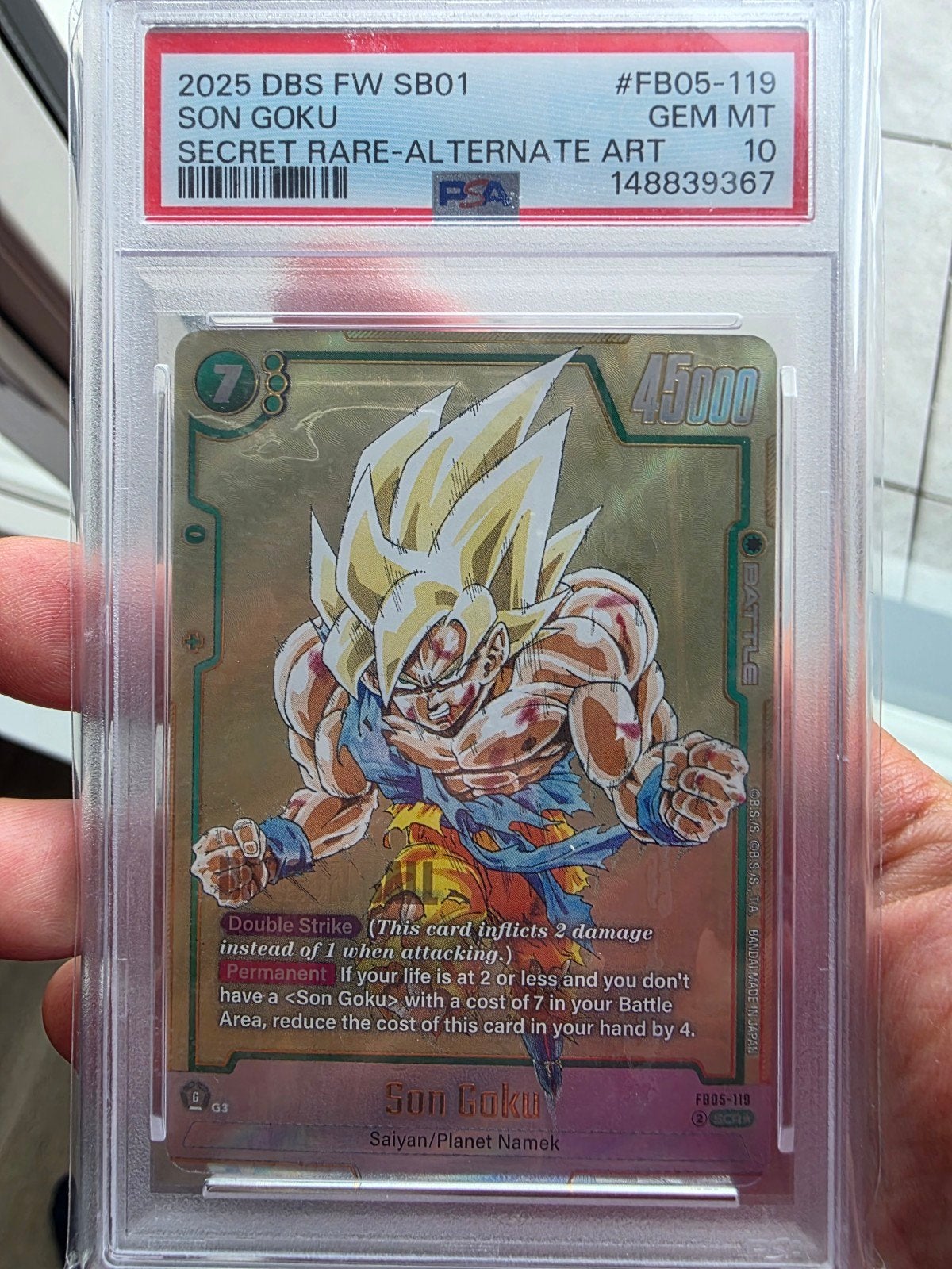 Son Goku Secret Rare-Alternate Art PSA 10 GEM MT, Ophalen, Nieuw, Losse kaart, Foil