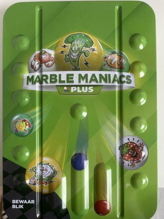 Marble maniacs bewaaarblik compleet met alle knikkers, nieuw, Verzamelen, Verzenden