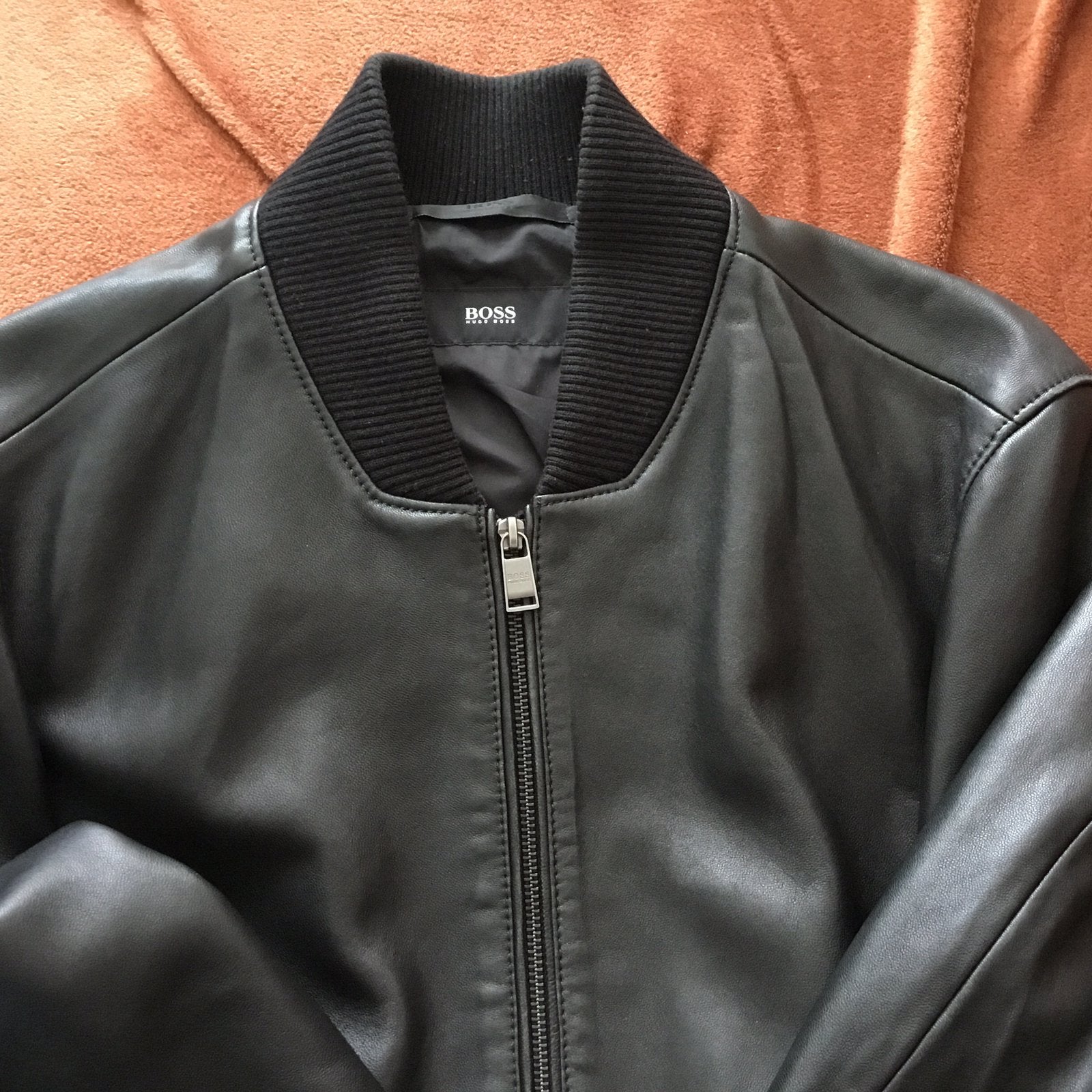 Hugo boss leren jas, Ophalen of Verzenden, Zo goed als nieuw, Maat 52/54 (L), Zwart