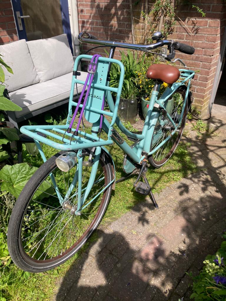Popal meidenfiets met transportrek, Fietsen en Brommers, Ophalen, Gebruikt, Terugtraprem, Handrem