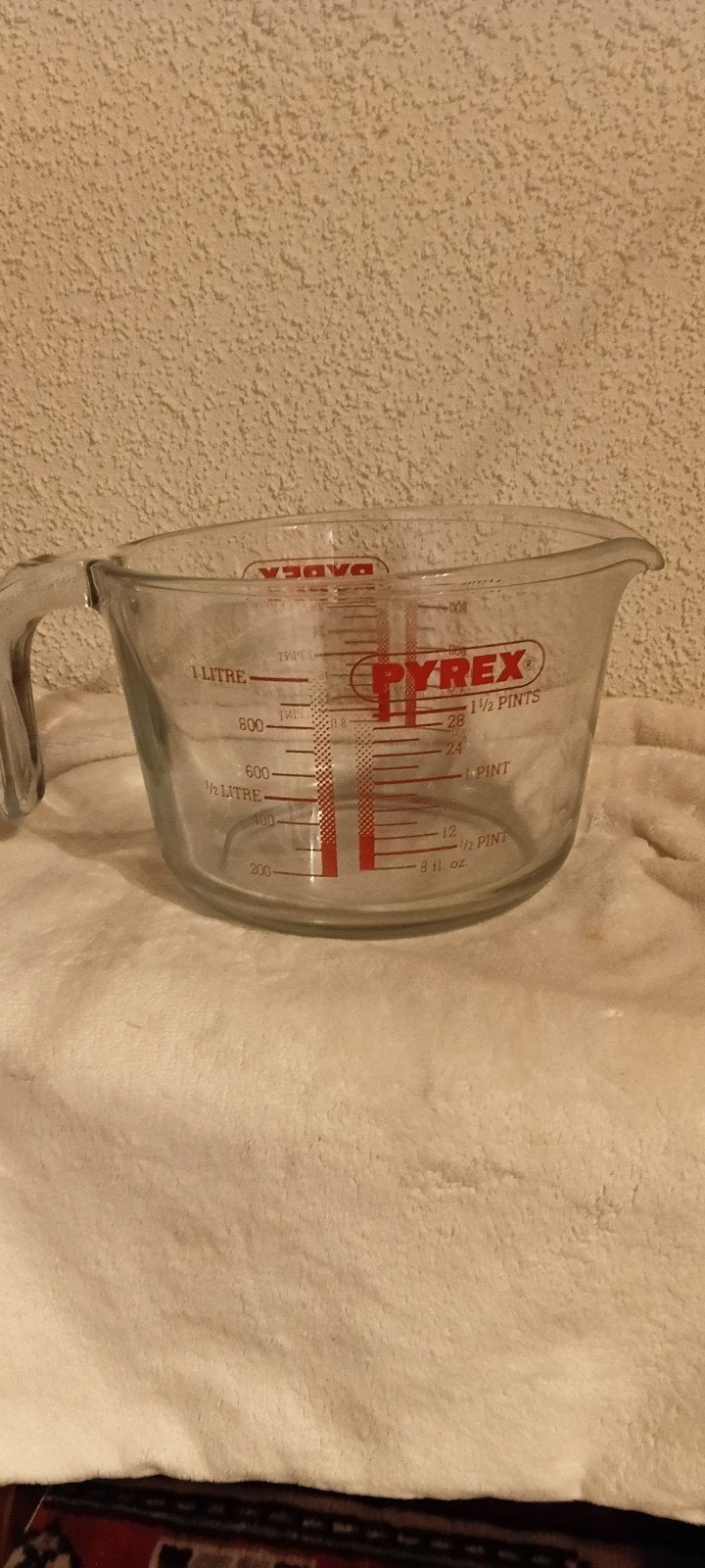 Pyrex Maatbeker 1 Liter - Glas, Ophalen of Verzenden, Gebruikt, Glas, Overige merken