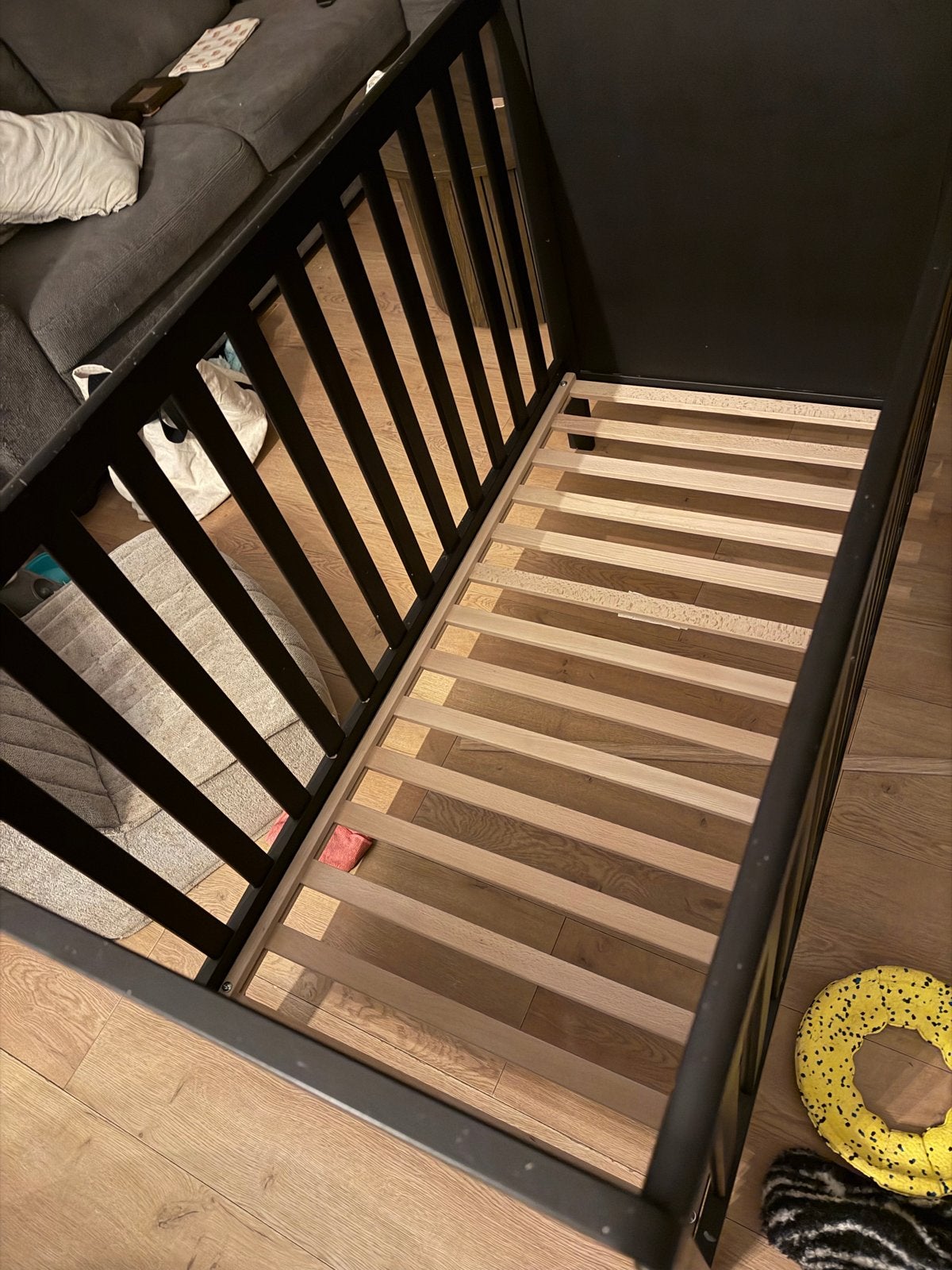ZSM weg Zwart ledikant met matras, Gebruikt, Zwart, Hout, Eenpersoons